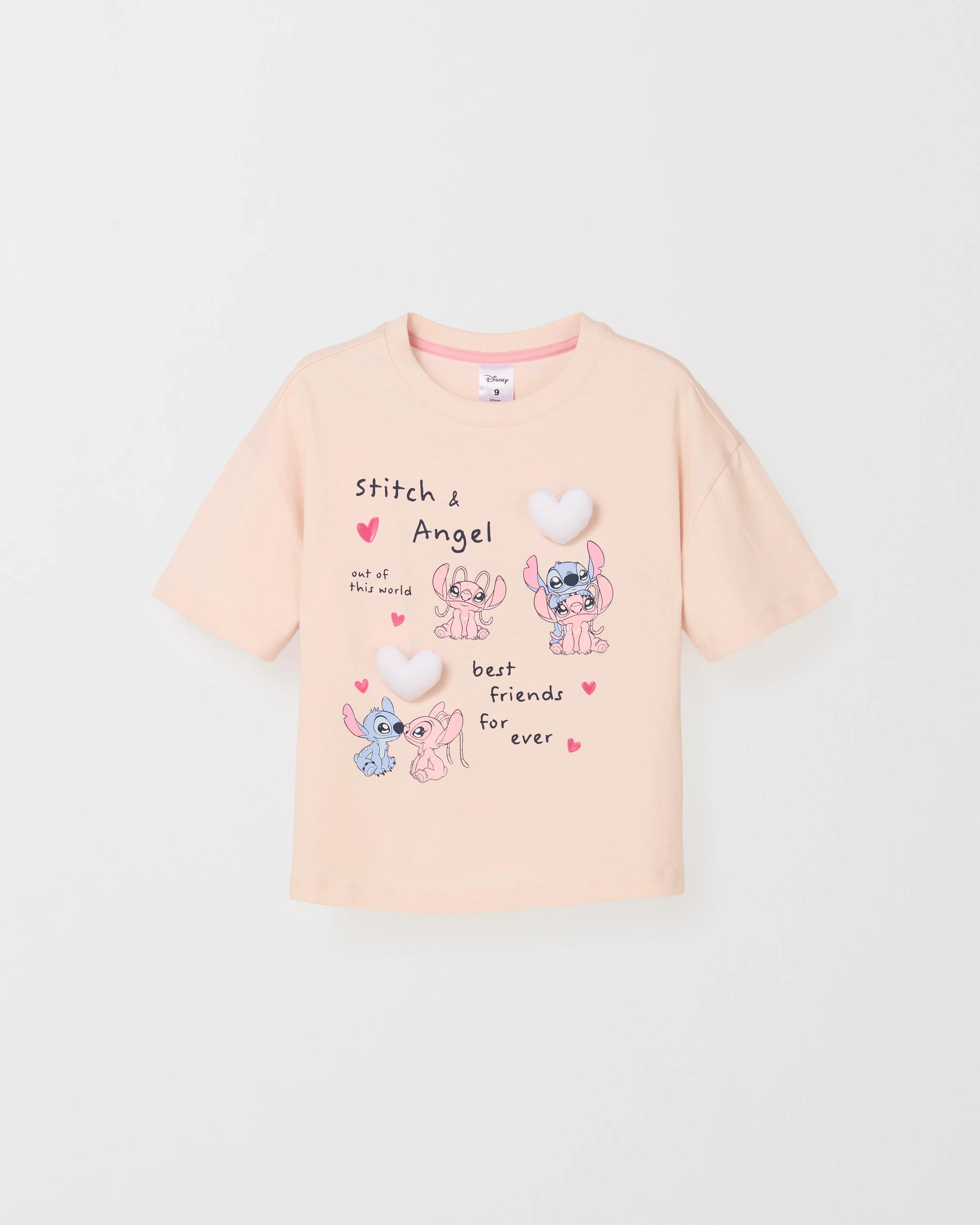 5 Disney Lilo & Stitch Australian Cotton T-Shirt STITCH & ANGEL/CREAM, 5 of 6