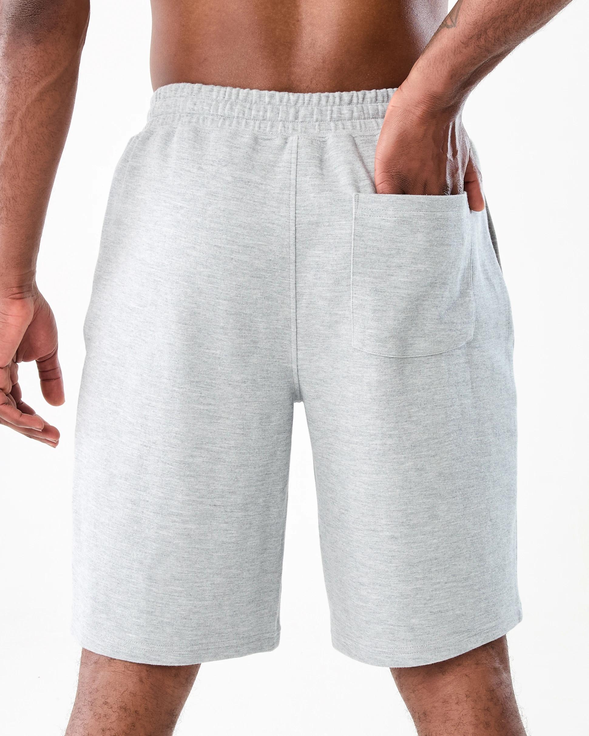 3 Elastic Waist Interlock Knit Shorts Grey Marle, 3 of 6