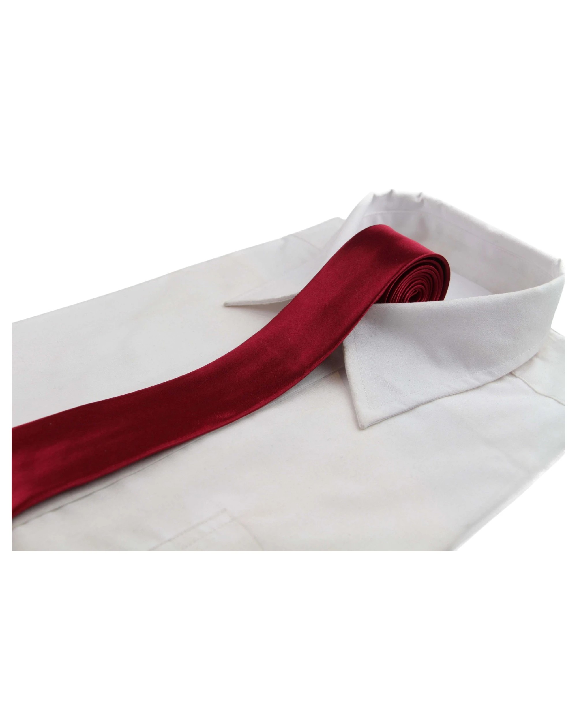 1 Zasel Mens Maroon 5cm Skinny Plain Neck Tie - Brown, 1 of 1