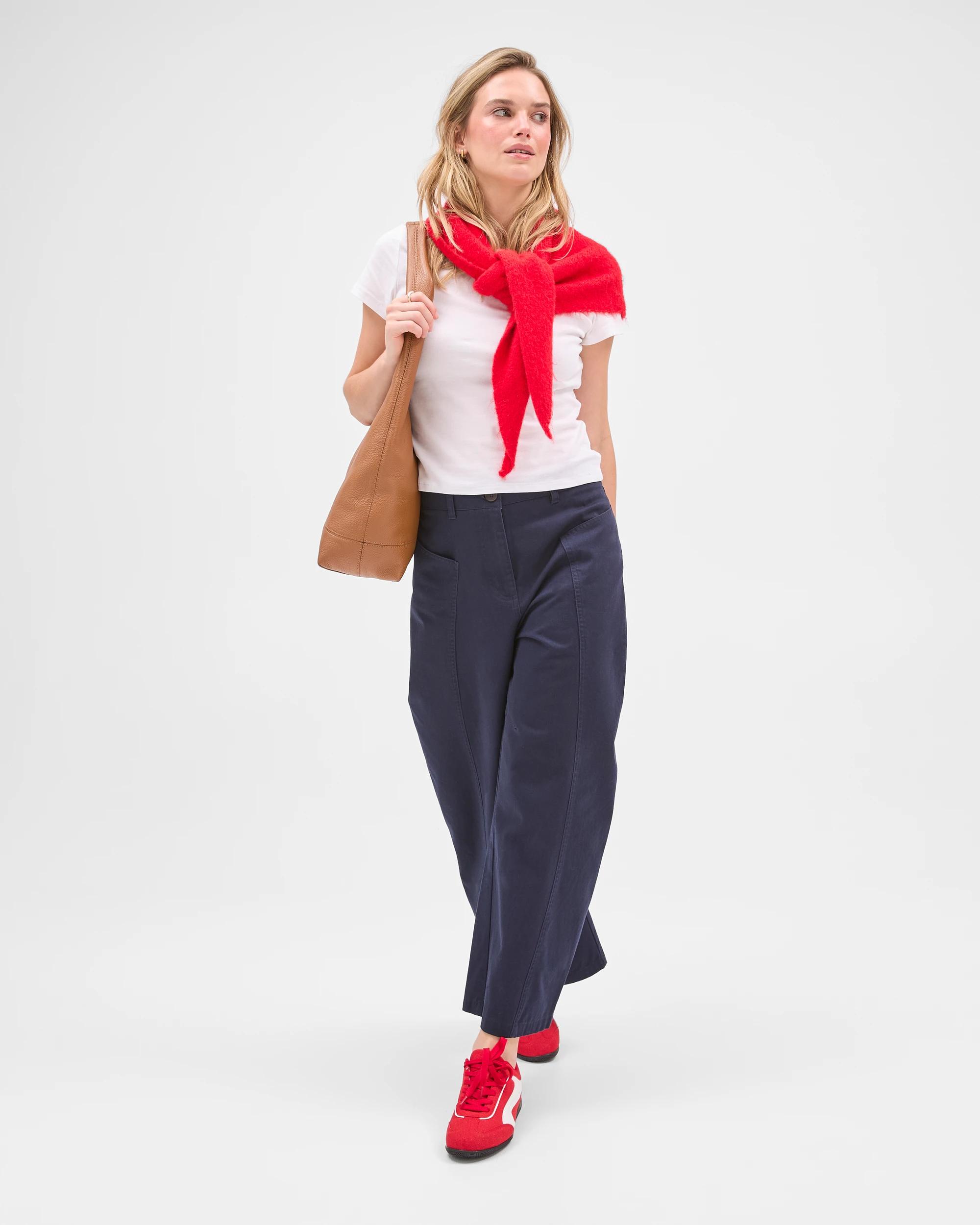 1 Lily Loves Australian Cotton Curved Pocket Barrel Leg Pants DEEP NAVY, 1 of 7