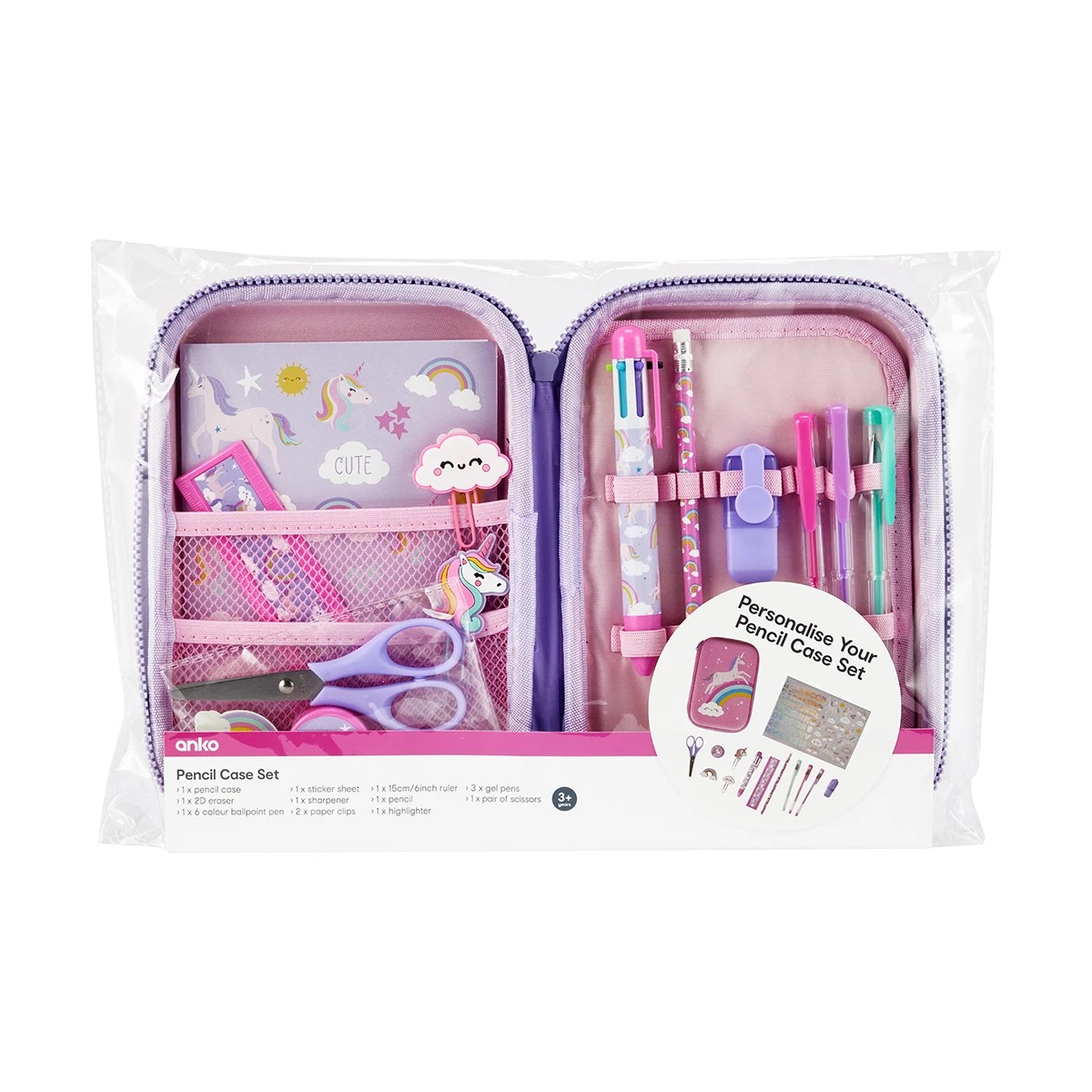 10 Pencil Case Set - Unicorn, 10 of 10