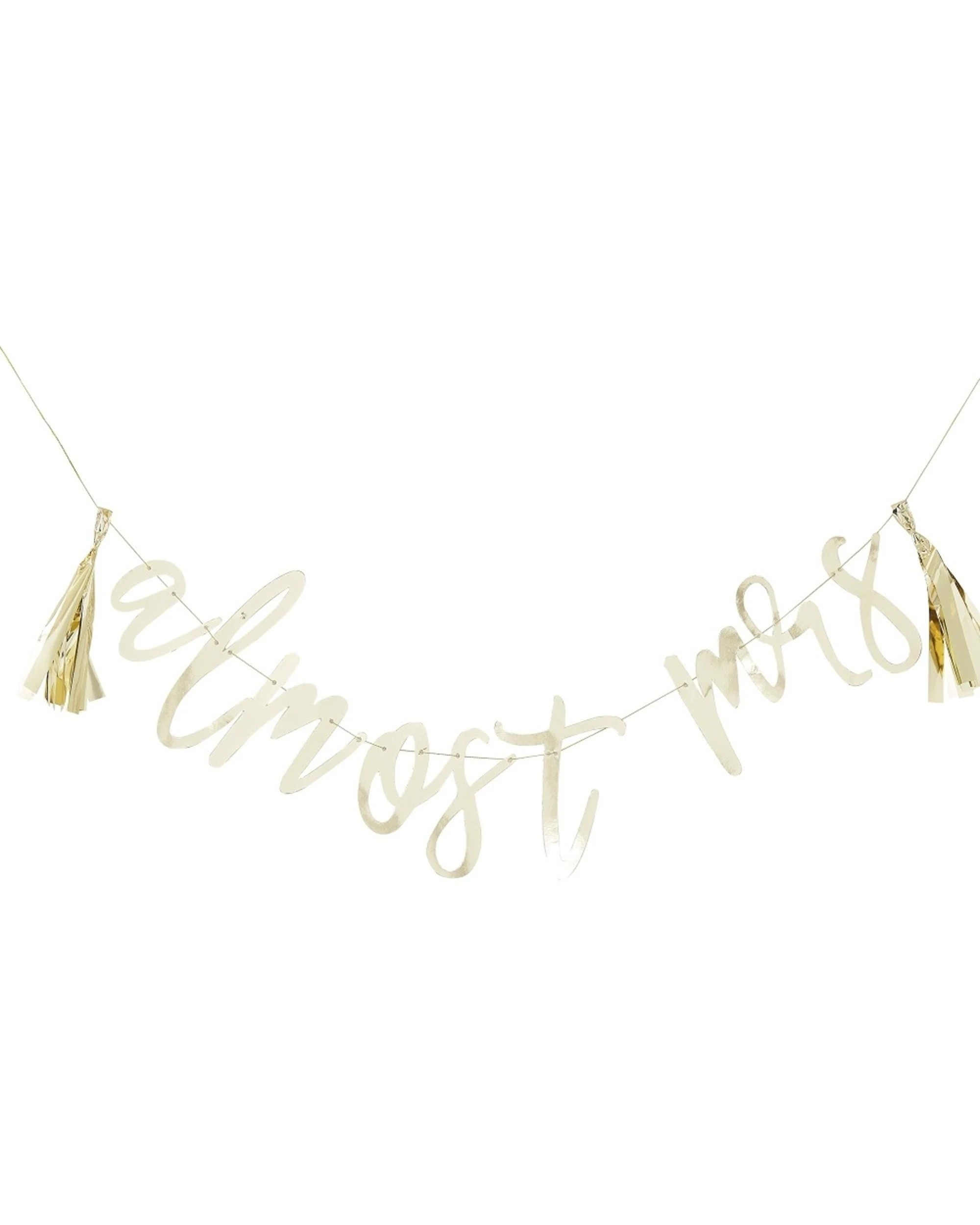 1 Anagram Botanical Hen Banner Engagement Bridal Bachelorette Party Decoration - Gold, 1 of 1