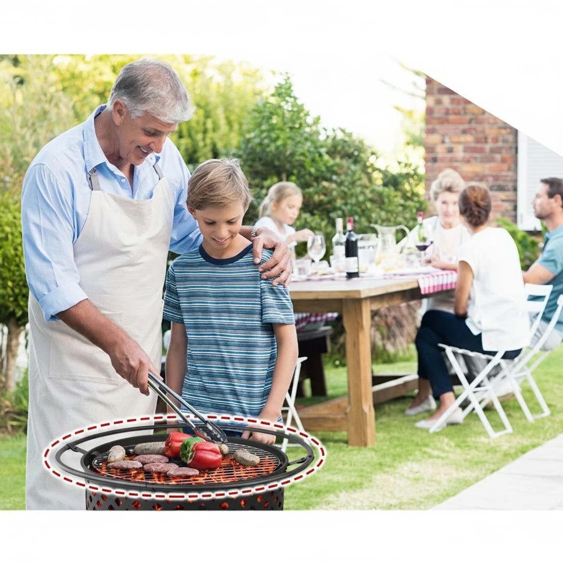 4 Grillz Fire Pit BBQ Grill 76cm - Black, 4 of 7