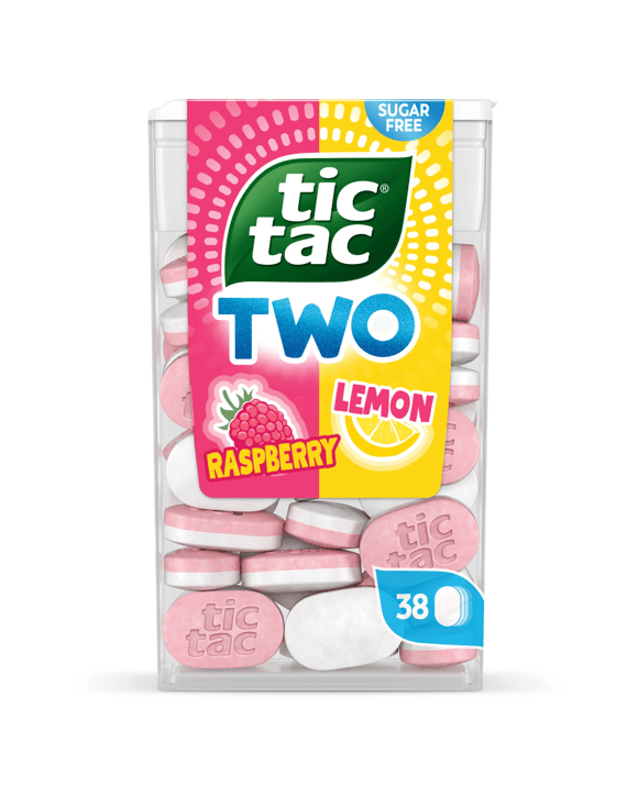 Tic Tac Two 38 Pack Raspberry & Lemon Sugar Free Mints 38.5g