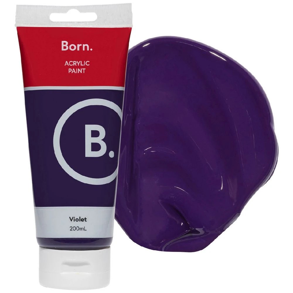 1 Born Acrylic Paint 200mL Violet, 1 of 3