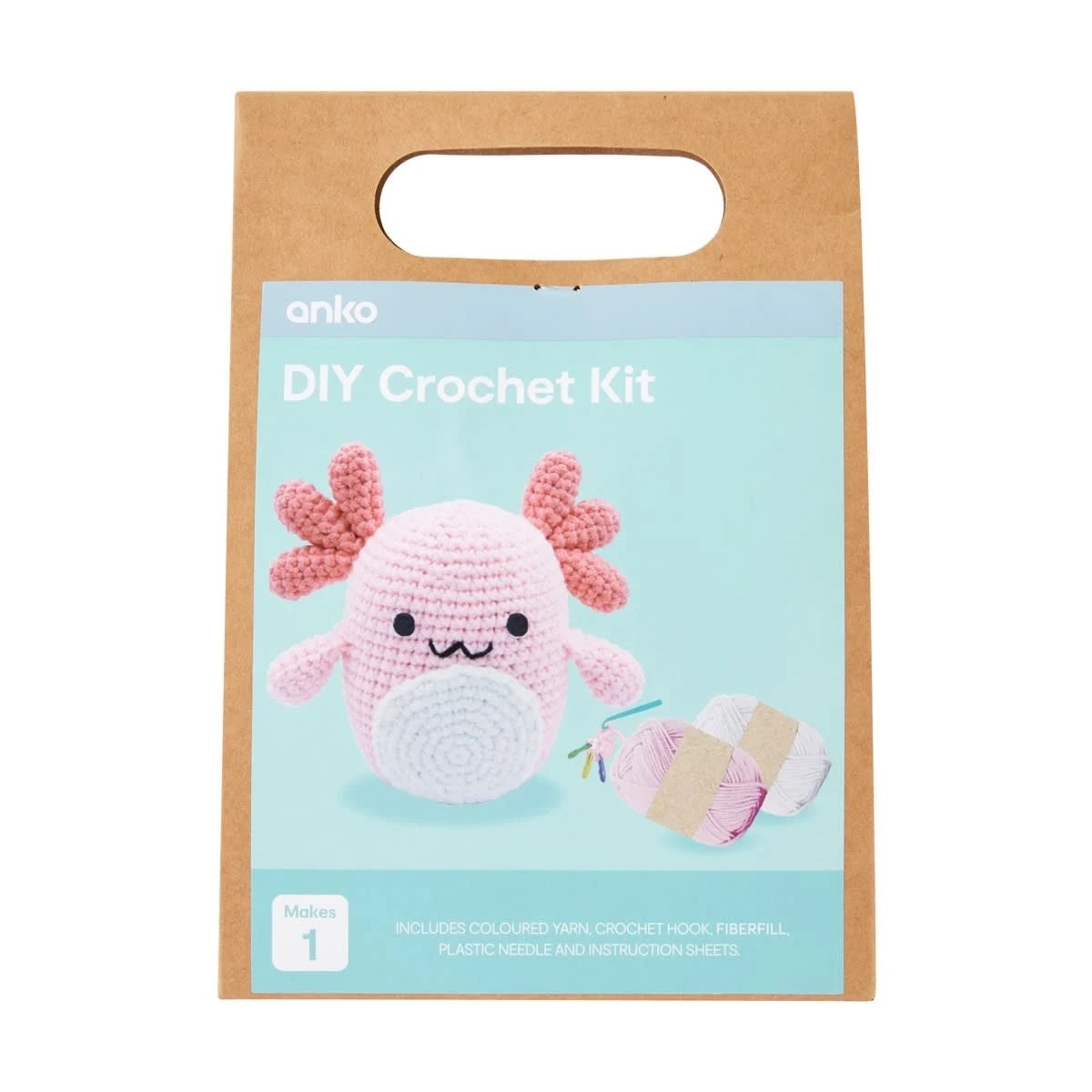 1 DIY Crochet Kit - Axolotl, 1 of 3