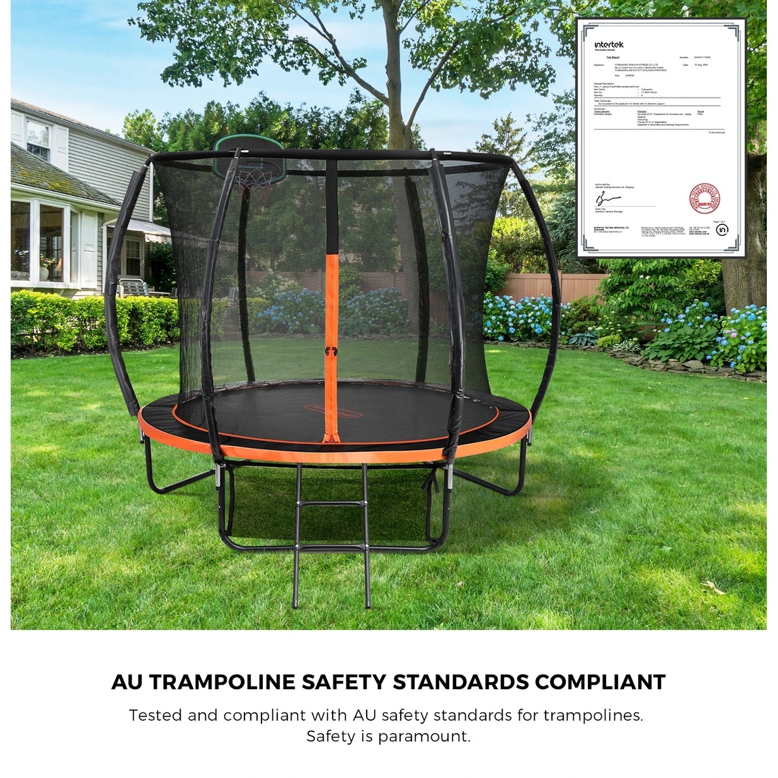 3 Mazam 10ft Trampoline Kids Tramplines Safety Net Basketball Set Ladder Round
 - Multi, 3 of 10