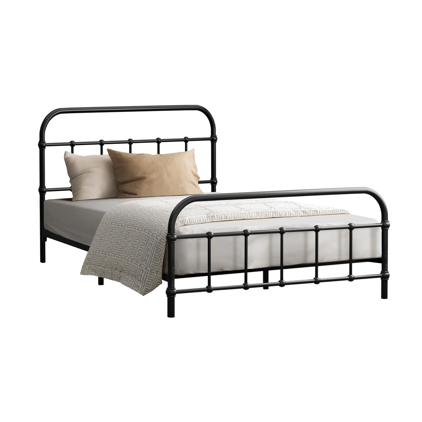 1 Oikiture Metal Bed Frame King Single Size Bed Base Platform
 - Black, 1 of 9