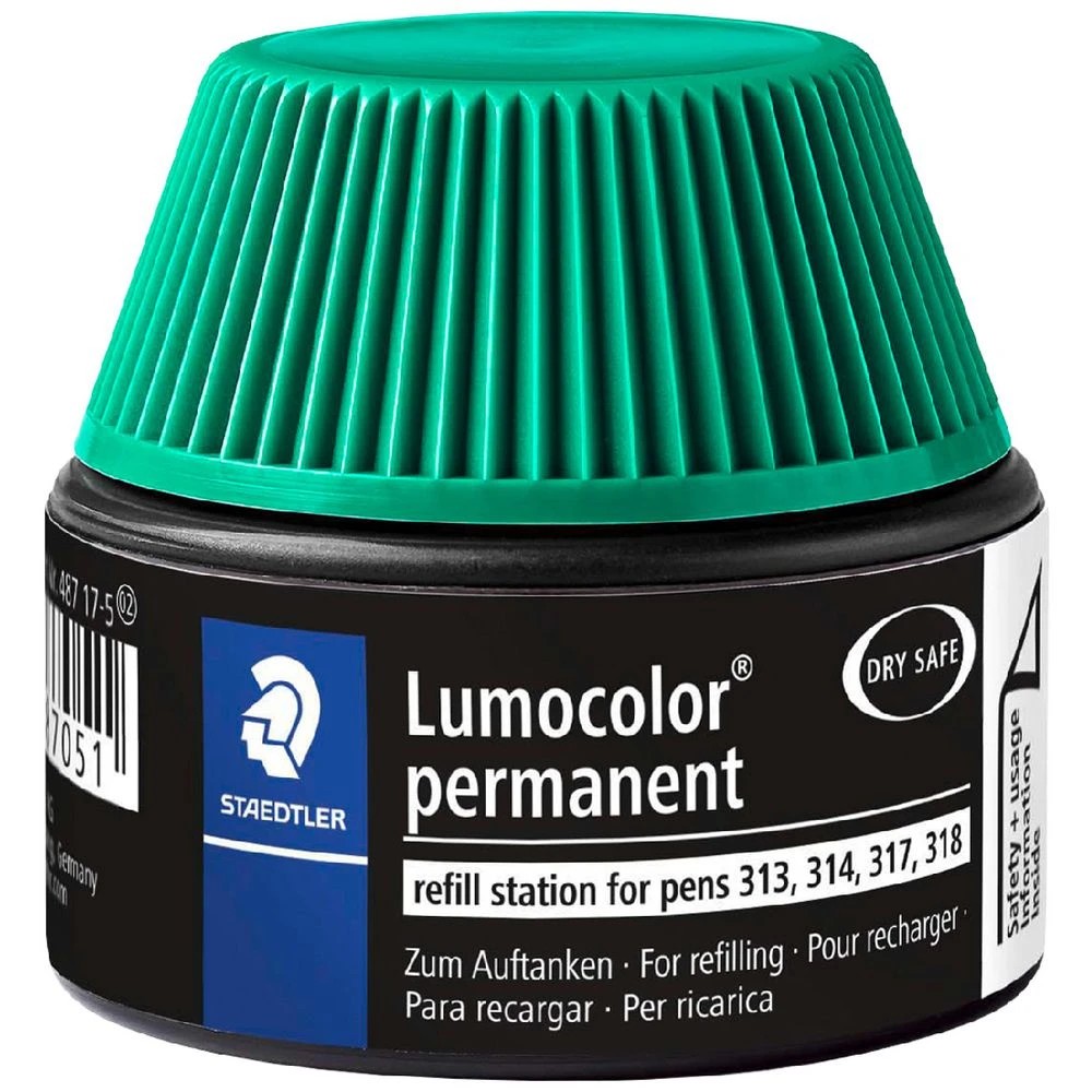 1 Staedtler Permanent Universal Pen Refill Station 15 mL Green, 1 of 2