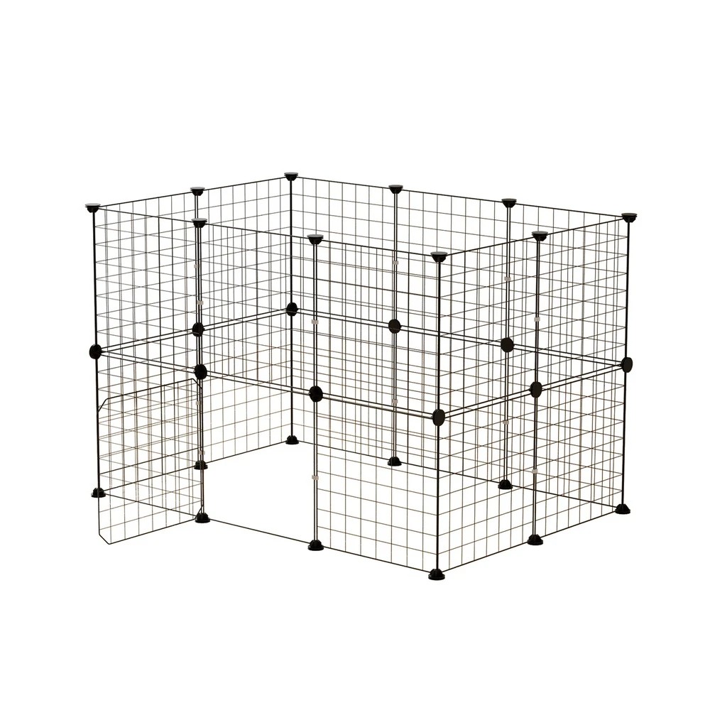 1 i.Pet Pet Dog Playpen Enclosure Cage 20 Panel Puppy Fence Play Pen Foldable Metal - Black, 1 of 6