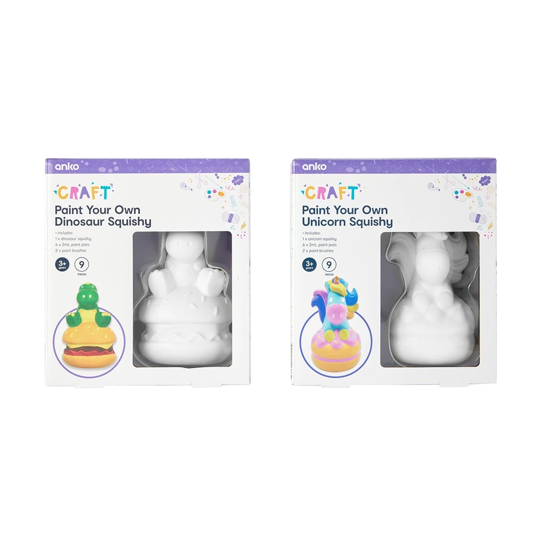 1 9 Piece Paint Your Own Squishy Kit - Assorted, 1 of 10