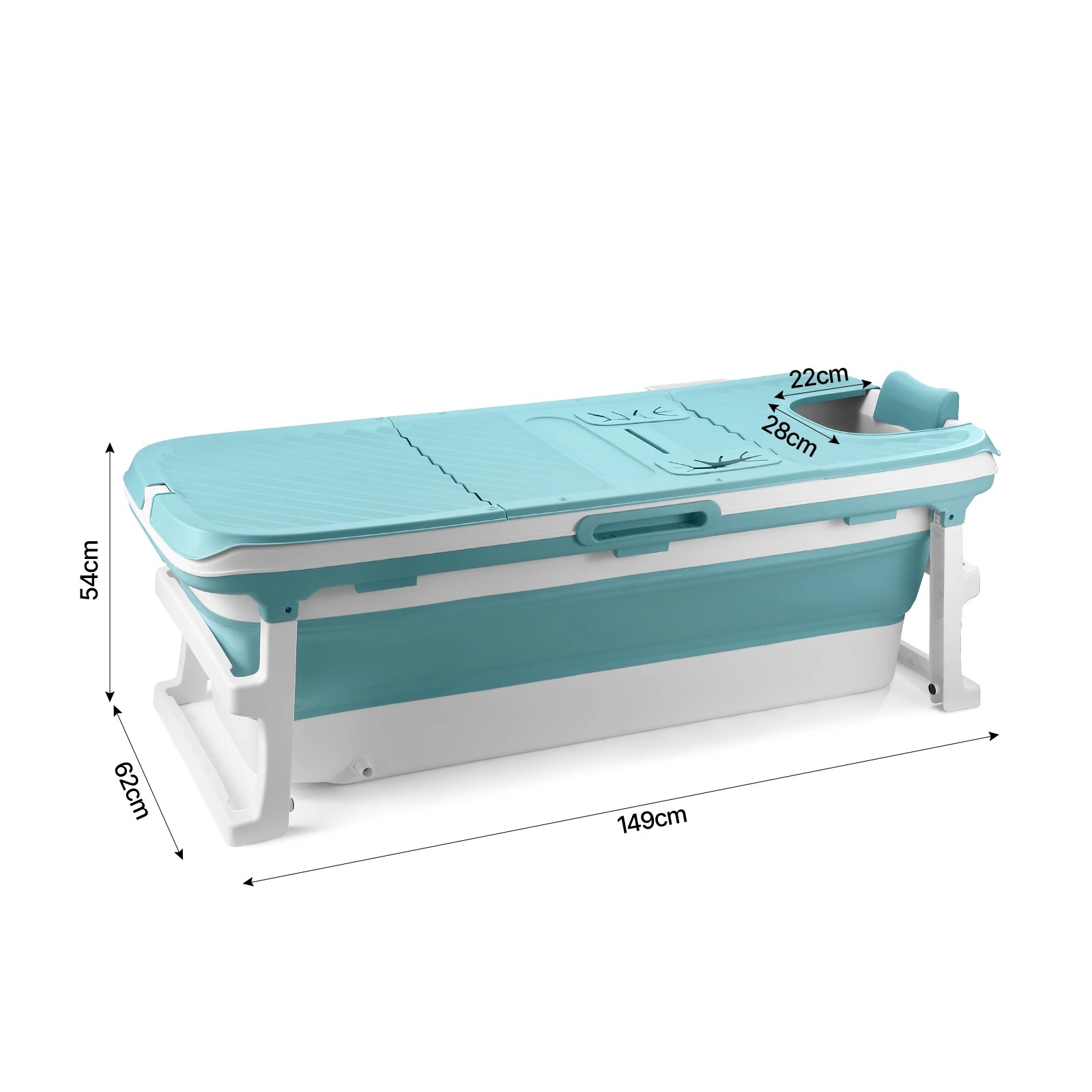 4 LUXSUITE Large Bath Tub Soaking Water Bathtub Spa Shower Foldable Portable Bathroom Freestanding Collapsible Modern Baby, 4 of 10