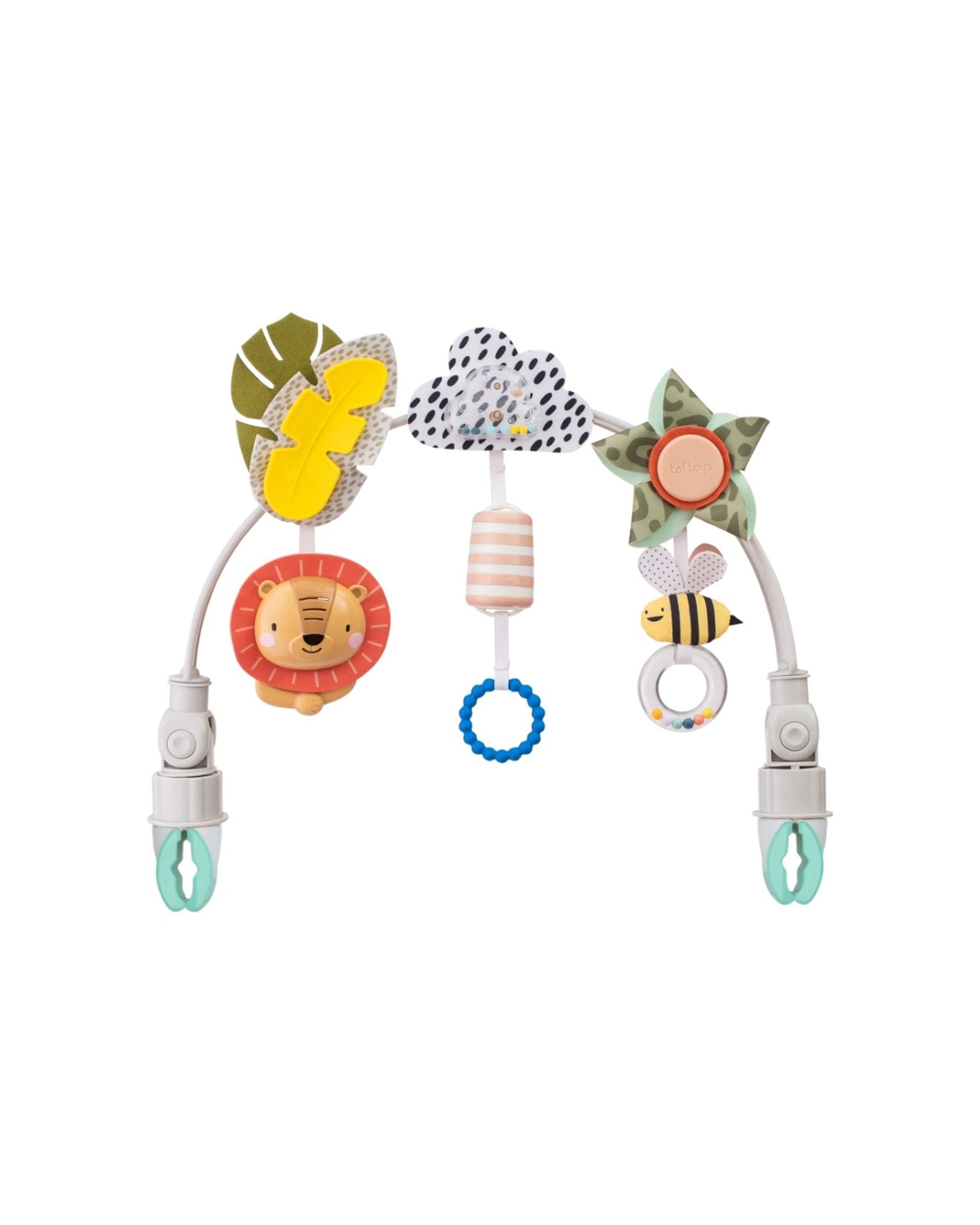 1 Taf Toys Savannah Adventure Arch Flexible Baby Stroller Toy With 3 Accessories - Multi, 1 of 4