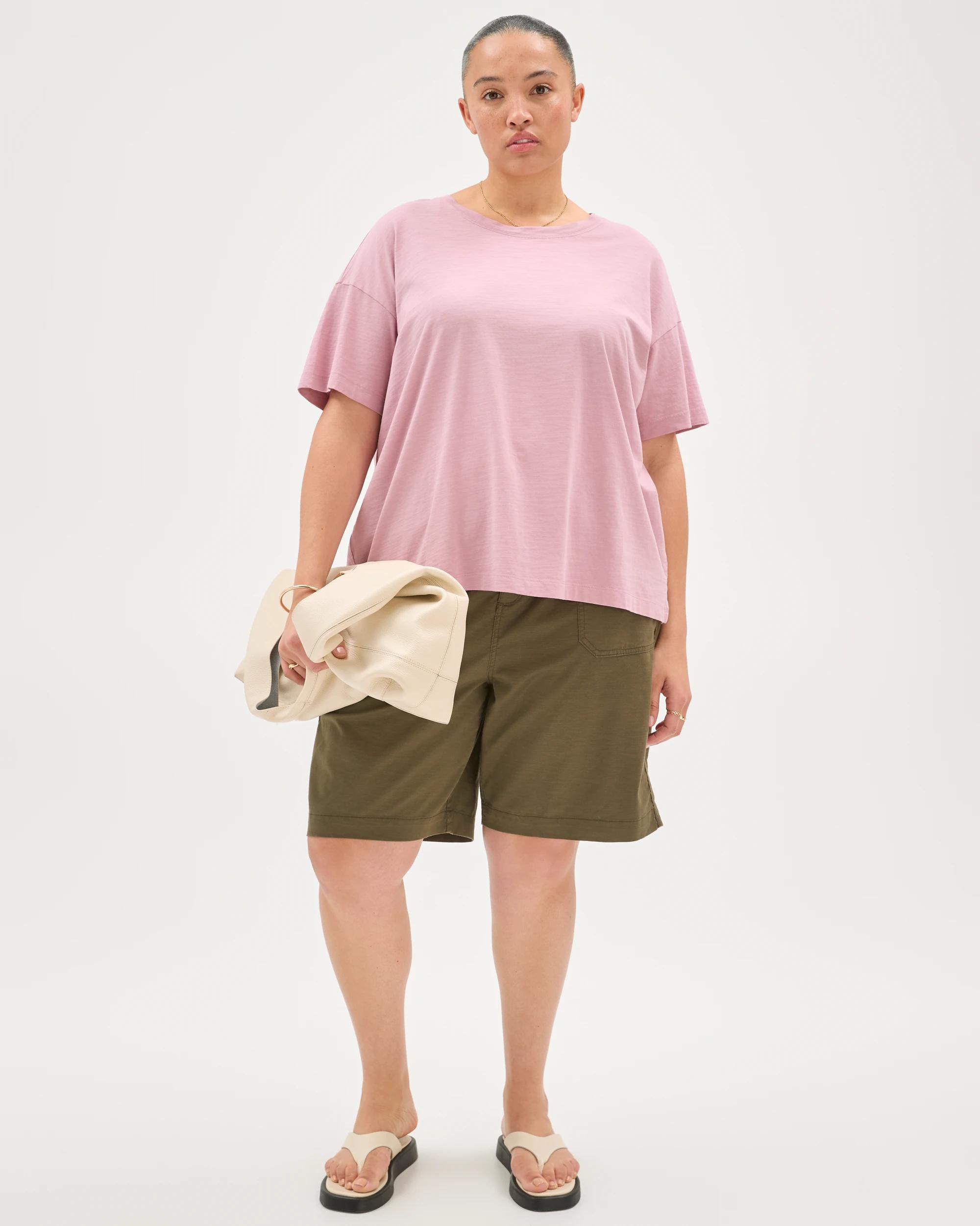 1 Target Curve Plus Size Australian Cotton Slub Boxy T-Shirt WHIPPED BERRY, 1 of 8