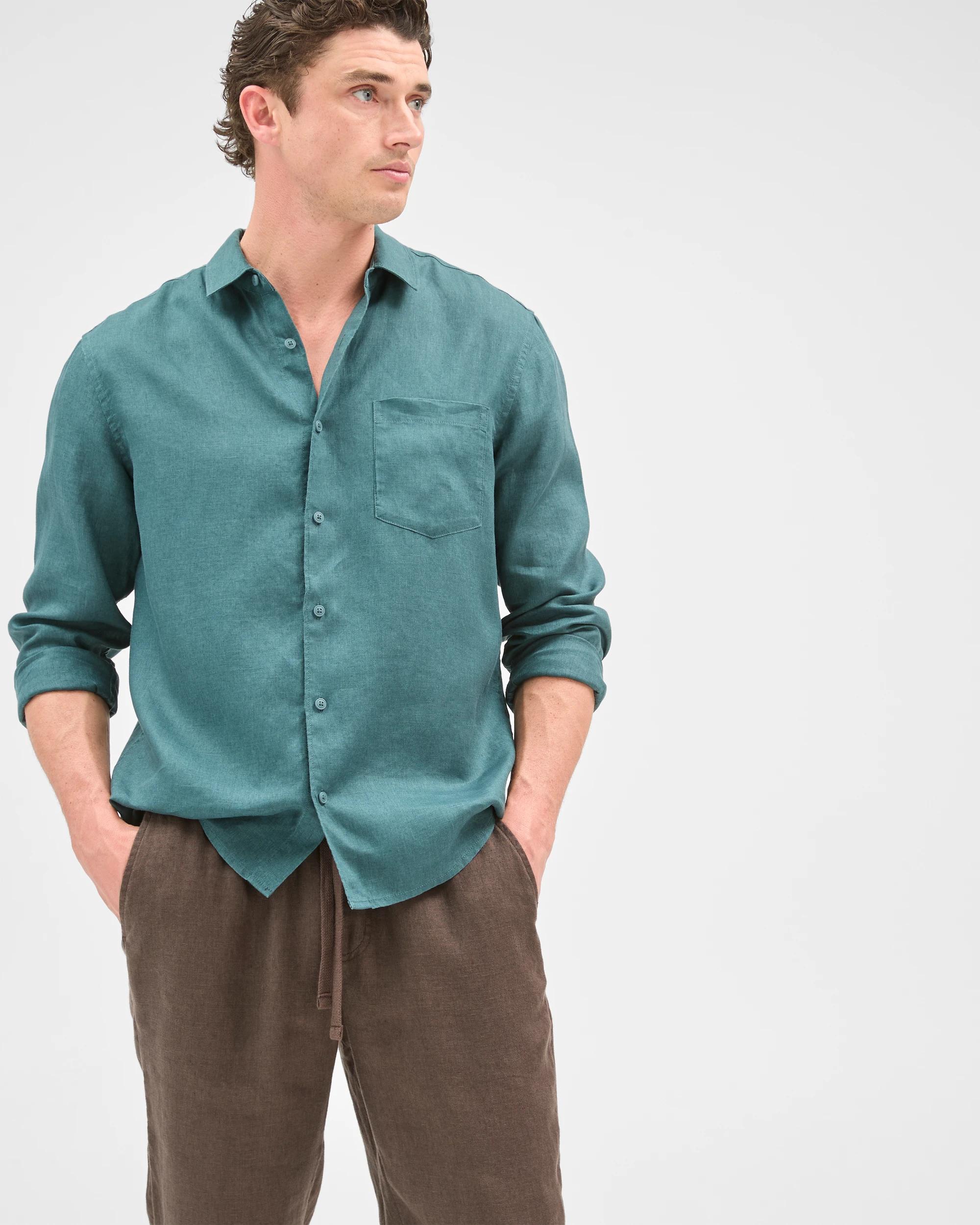 5 Target Man European Linen Full Length Pants CHOCOLATE, 5 of 7