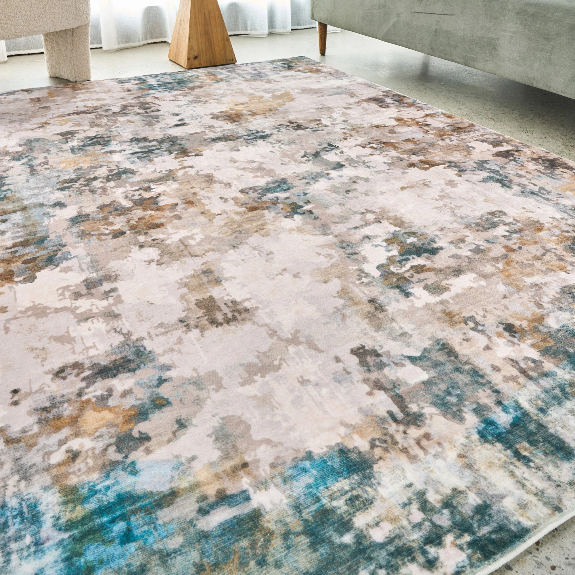 2 Common Ground Rugs Vitality Zane 320x230cm - Extra Large Washable Rug - Beige, 2 of 10