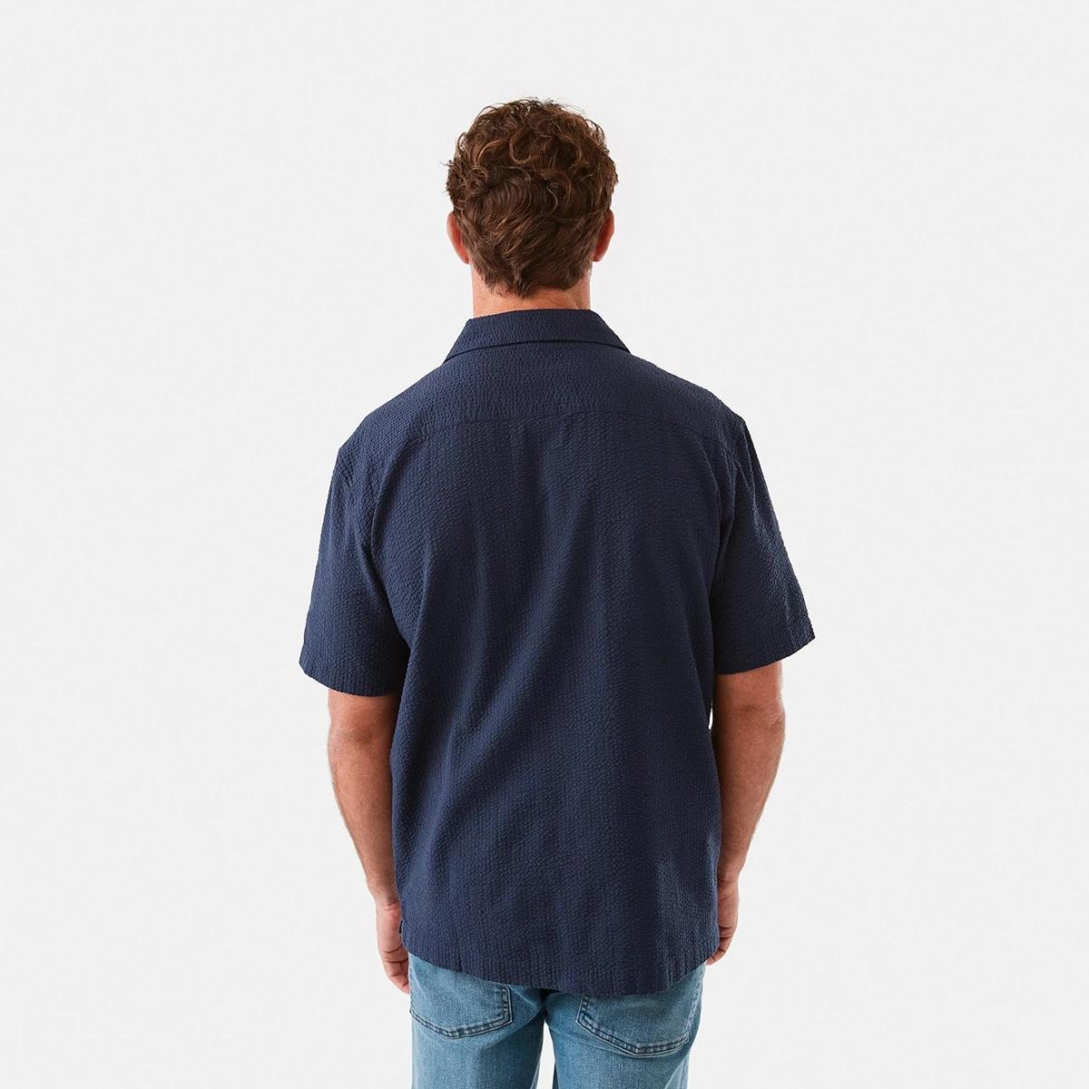 3 Short Sleeve Seersucker Shirt Blu Pcoat, 3 of 7