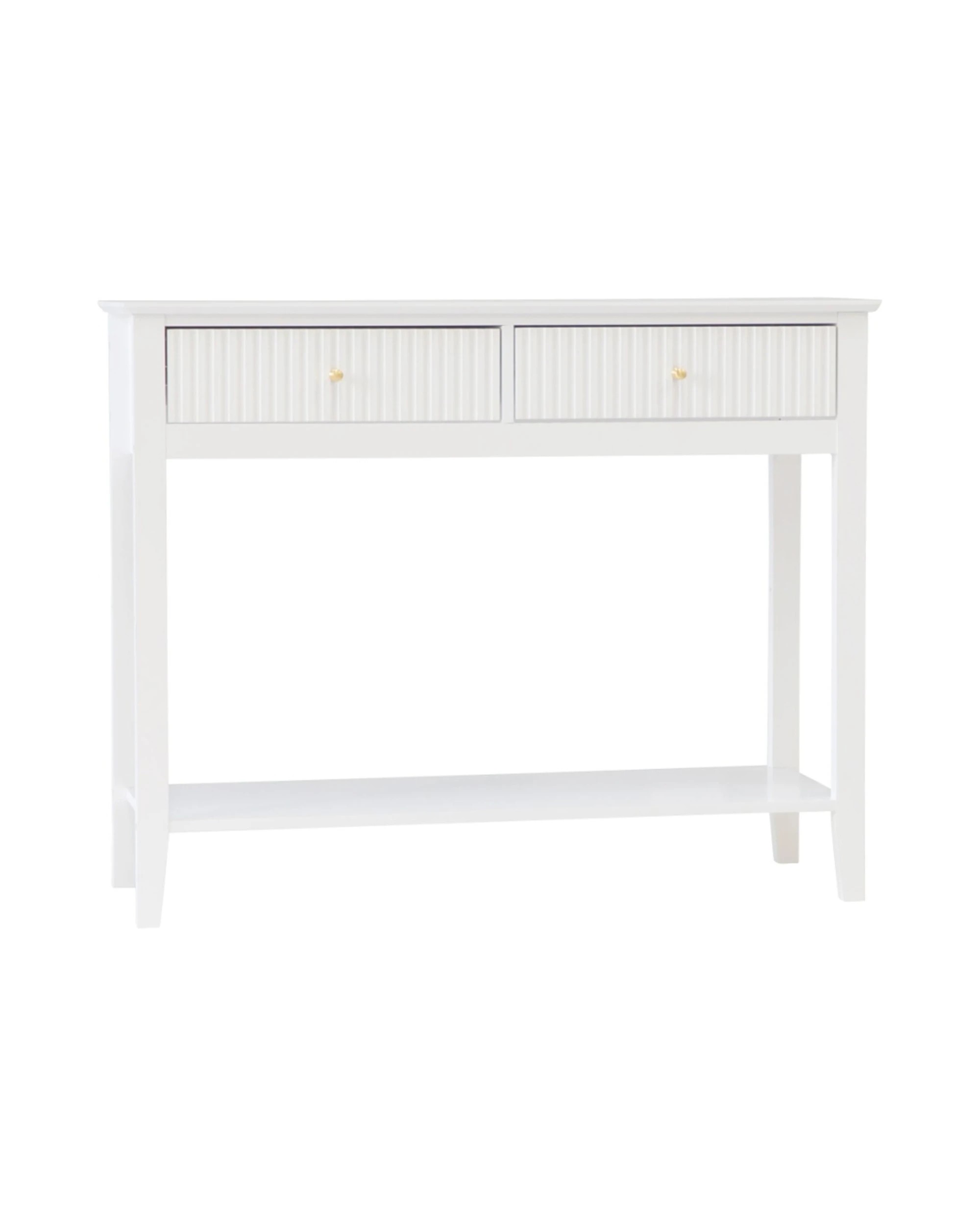 1 Alpine Bay Zara Fluted Console Table 100cm - White, 1 of 9