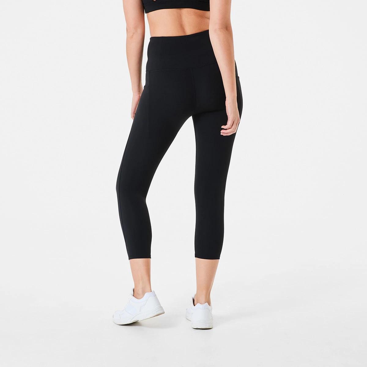 3 Active Womens Crop Ultimate Yoga Leggings BLACK, 3 of 5
