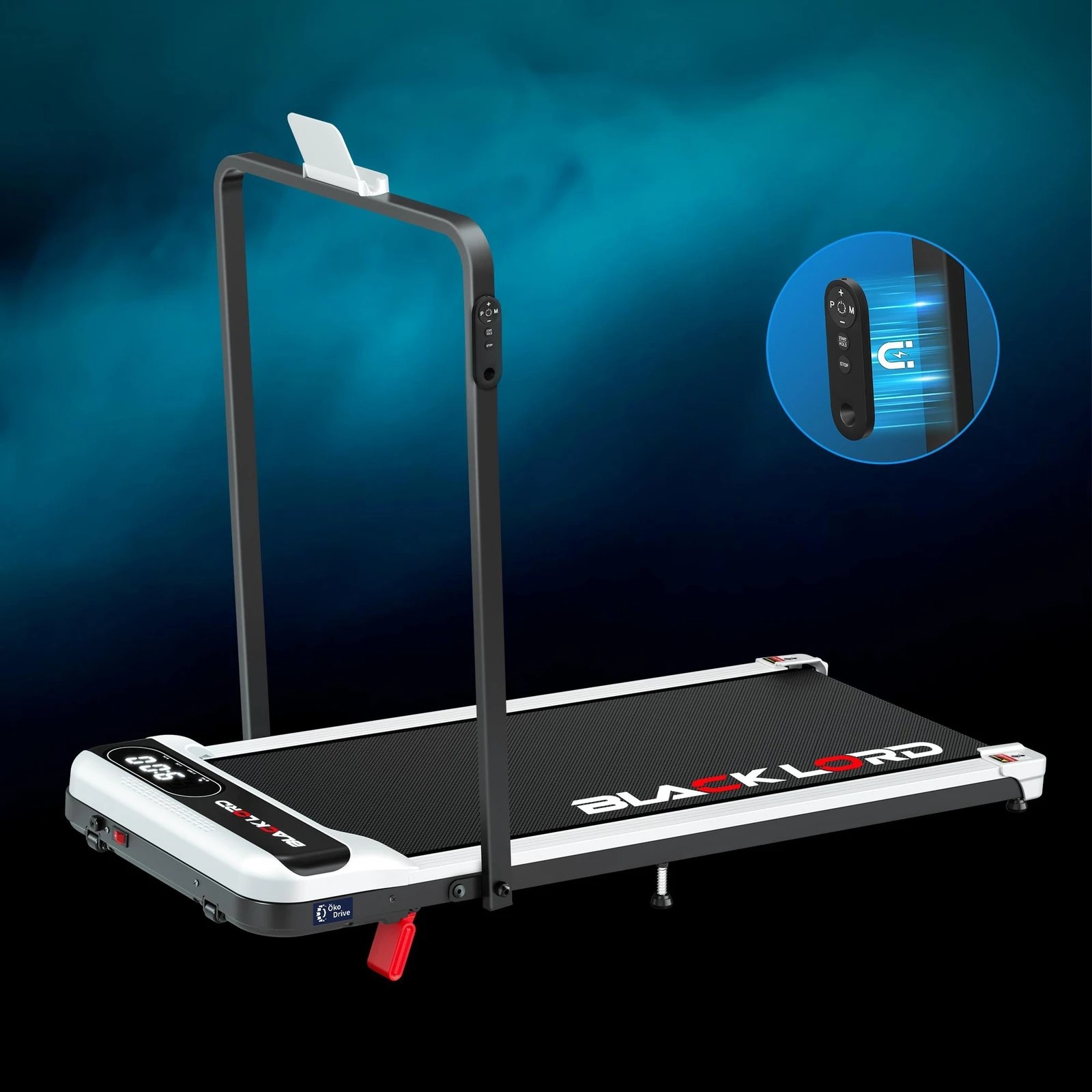 2 Black Lord Treadmill Electric Walking Pad Folding Incline Magnetic Remote - White, 2 of 10