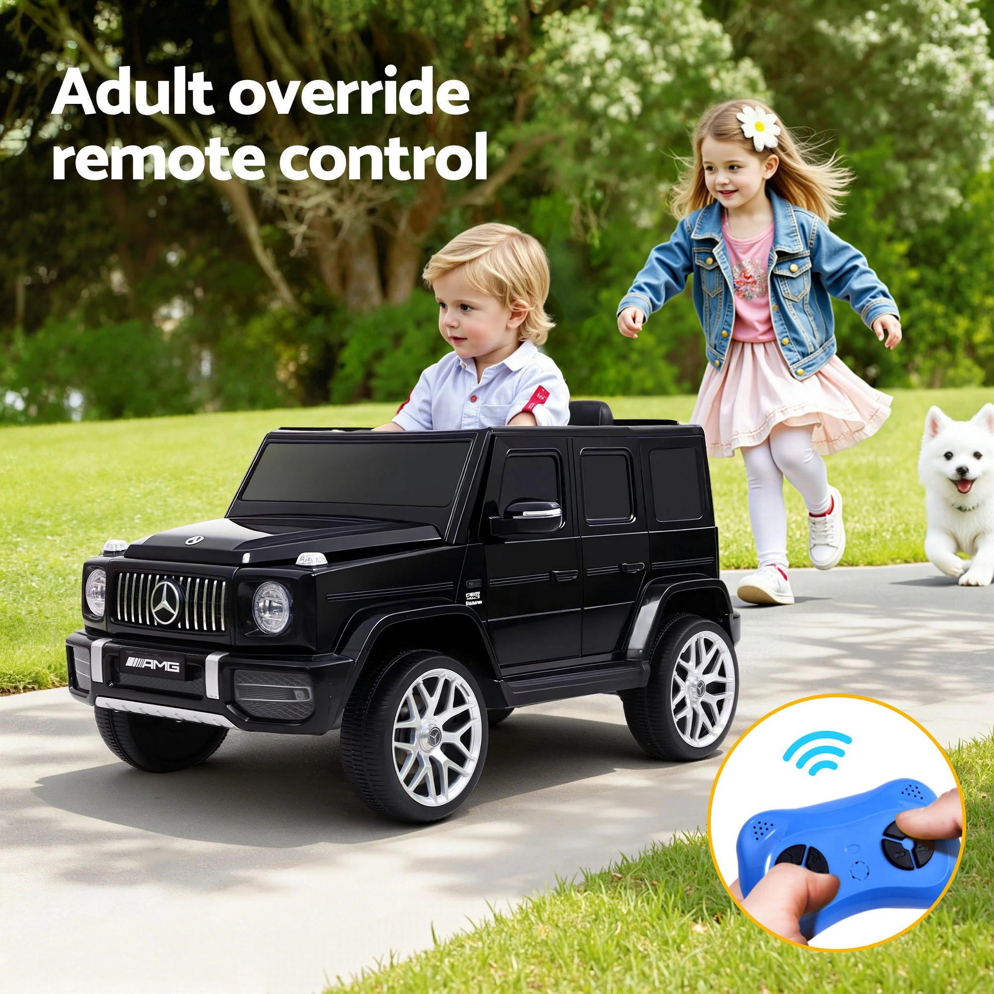 6 Kids Electric Ride On Car AMG G63 Toy Cars 12V - Black, 6 of 6