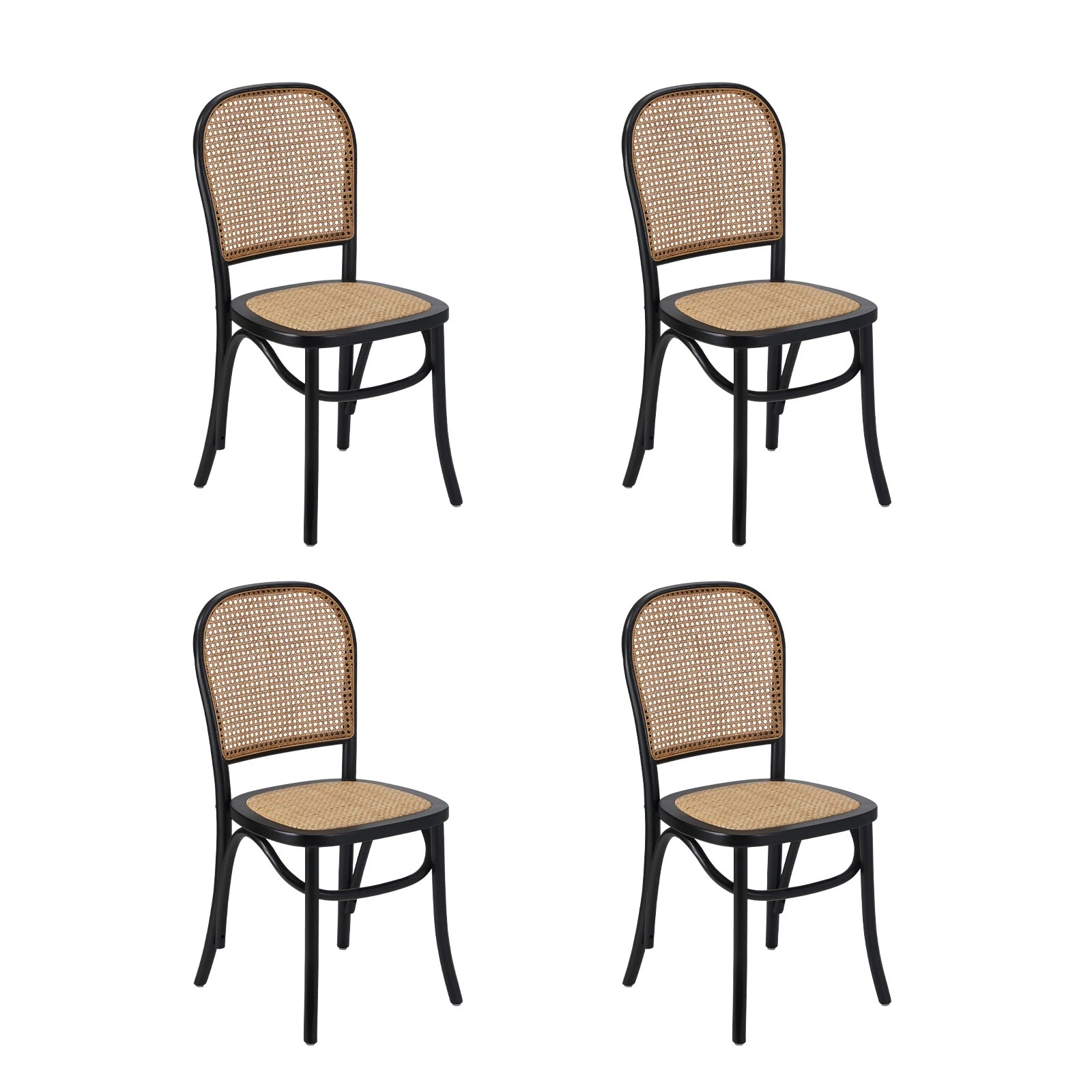 9 Oikiture 5PCS Dining Table Set Rectangle Dining Table and Chairs - Black, 9 of 10