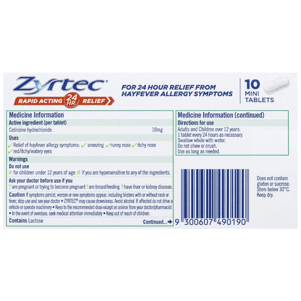 3 Zyrtec Rapid Tablets 10 Pack, 3 of 6