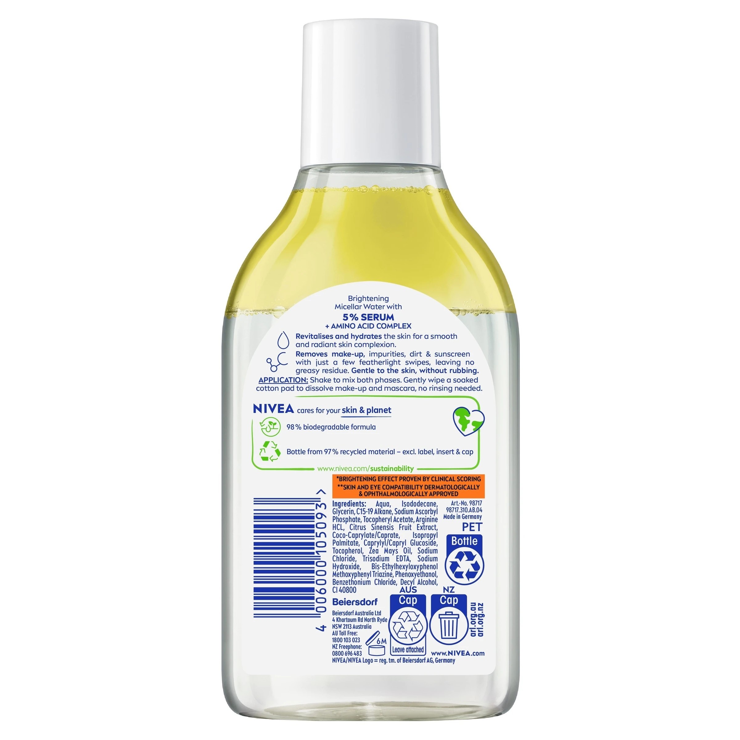 2 Nivea Brightening Micellar Water 400ml - 5% Serum with Vitamin E and C and Amino Acid Complex, 2 of 9
