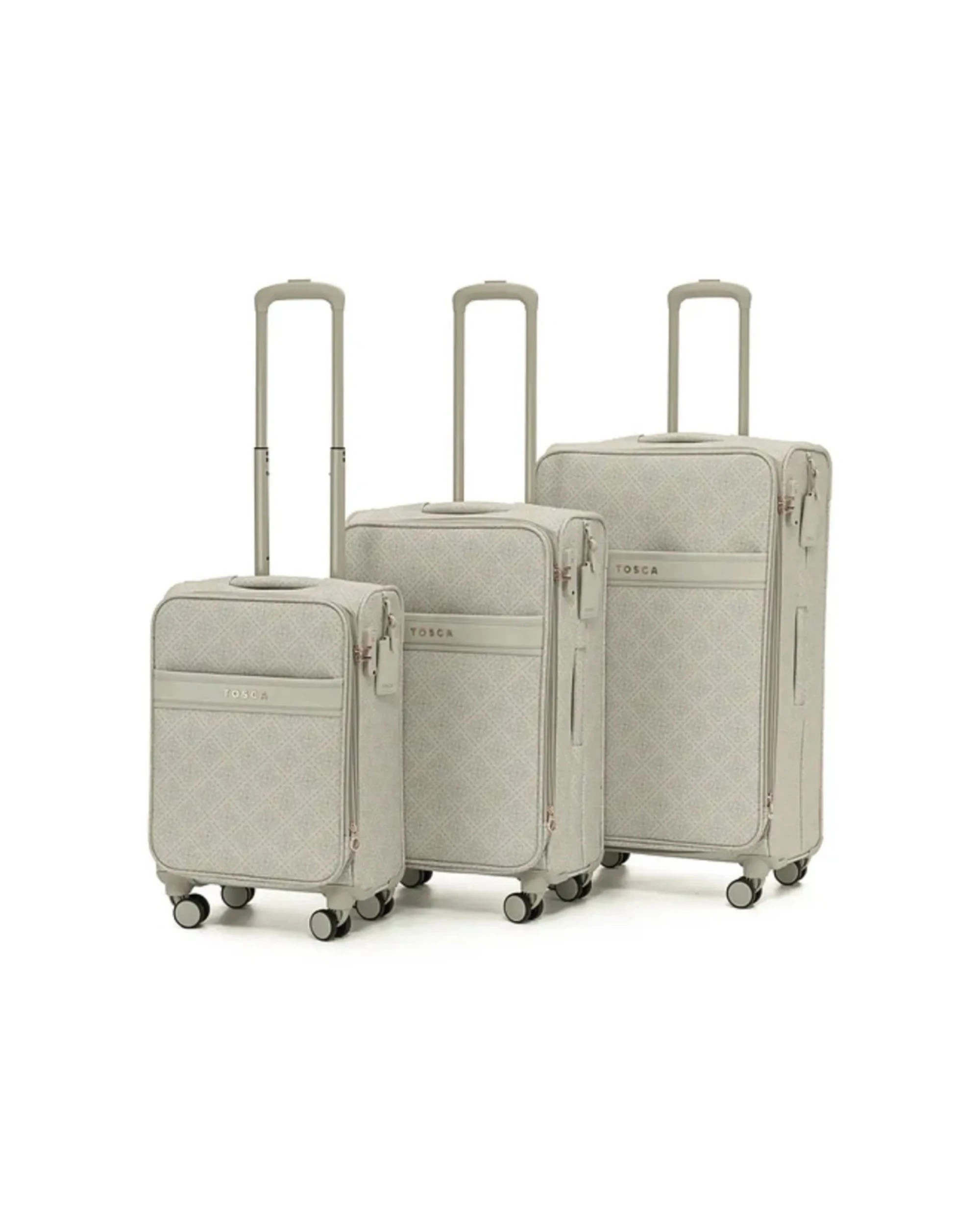 8 Tosca Luggage 3pc Willow Suitcase Set Soft Case Carry-On Medium Large Luggage Vanilla - Natural, 8 of 8