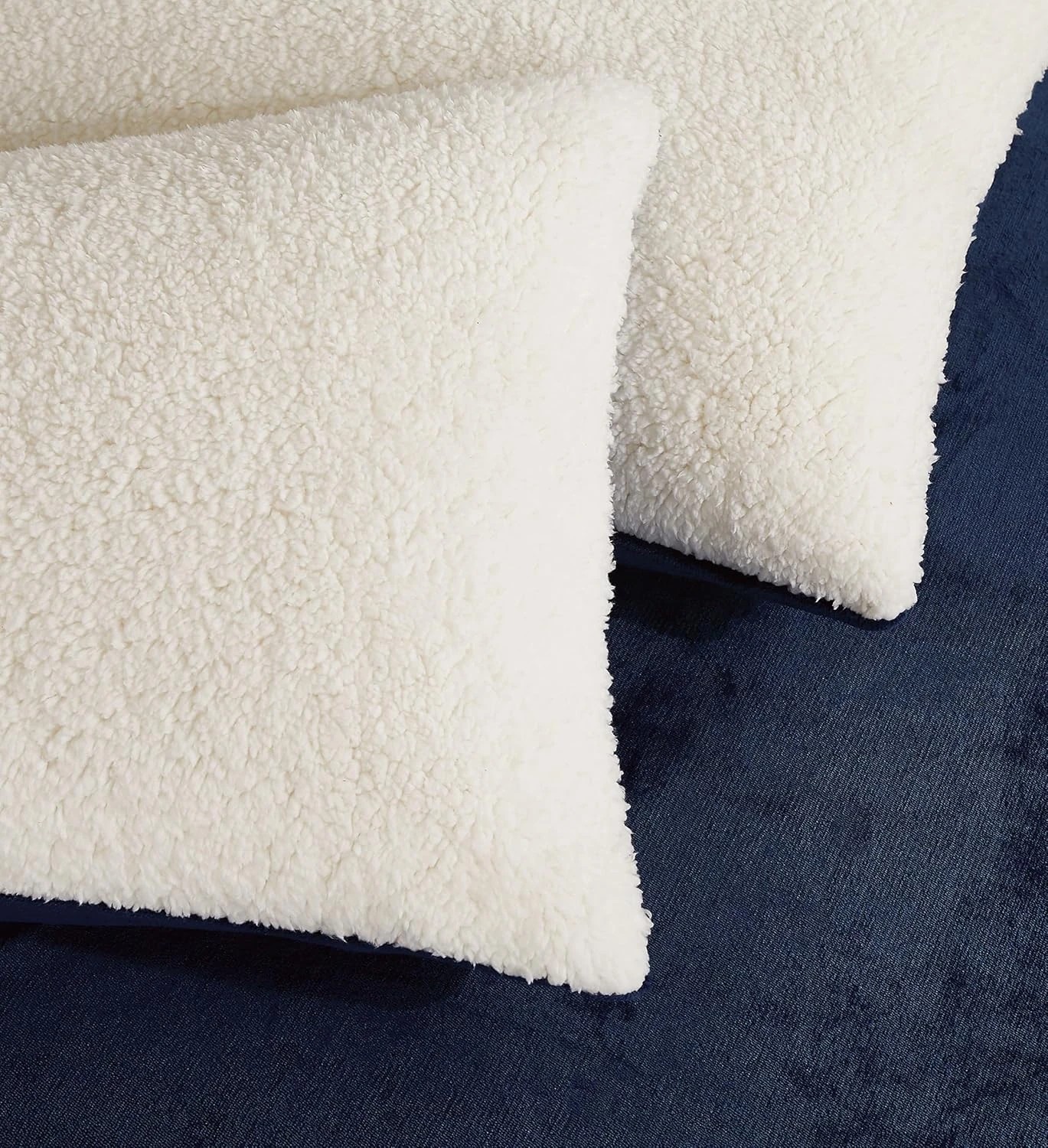 8 Gioia Casa 2-in-1 Teddy Sherpa Quilt Cover Set Warm Reversible - King Bed - Navy Blue, 8 of 8