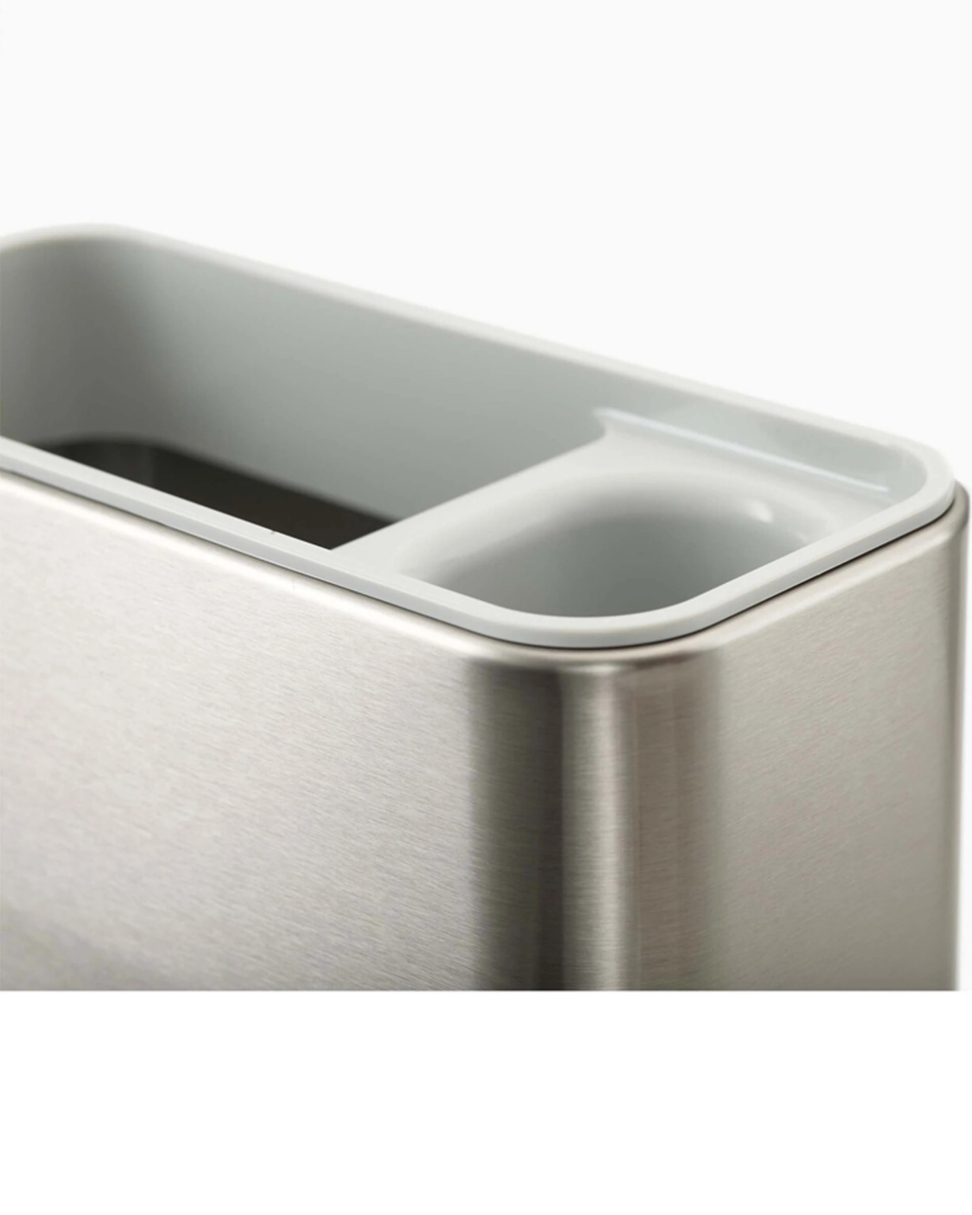 3 Joseph Joseph Surface Stainless Steel Sink Tidy Organiser Sloped Base Non-Slip Light Stone - Silver, 3 of 6
