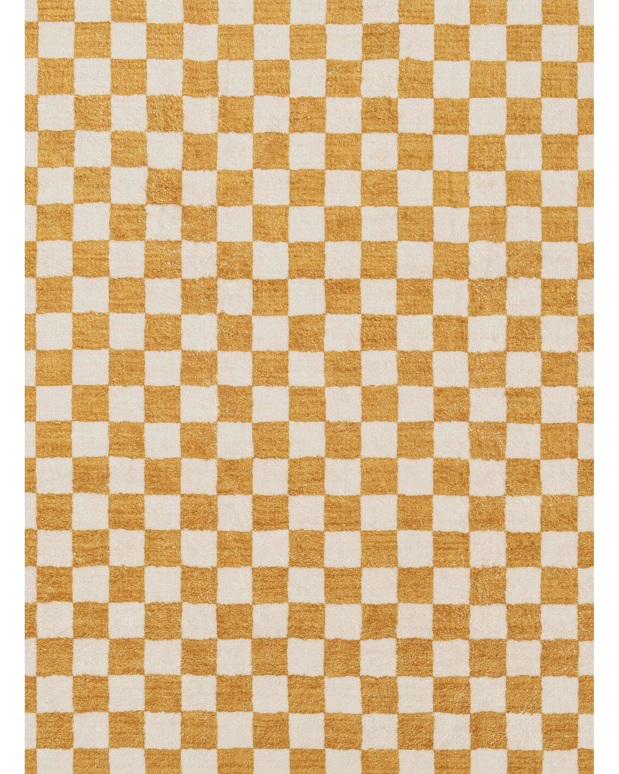 6 Loopsie Segundo Checkered Washable Rug-400cm x 300cm - Yellow, 6 of 8