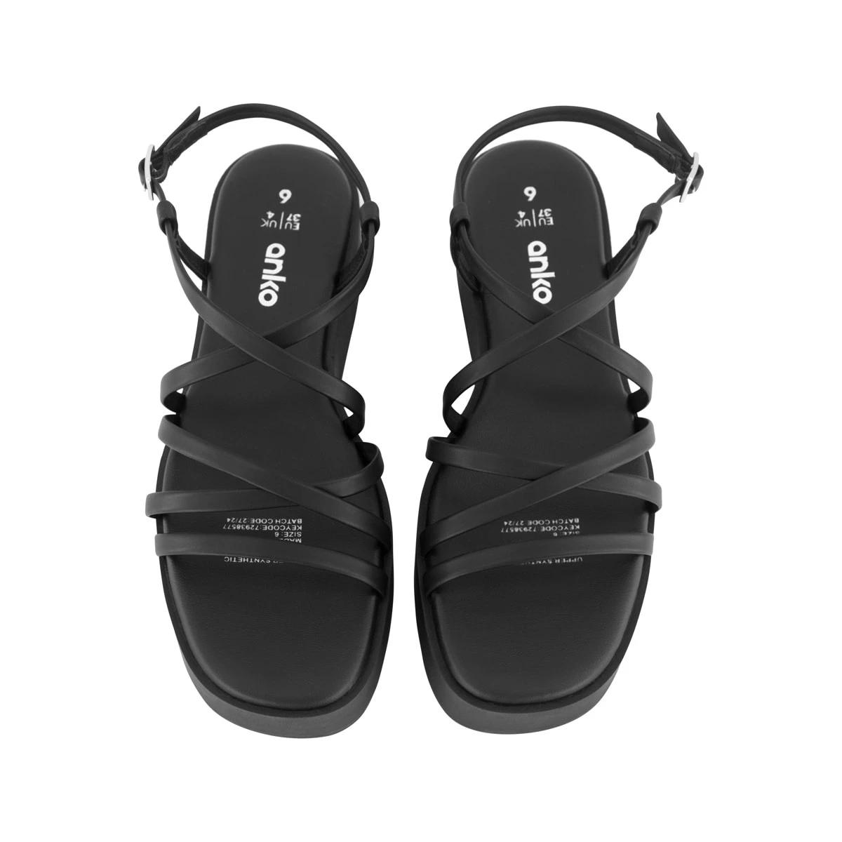 4 Strappy Flatform Heels Black, 4 of 5