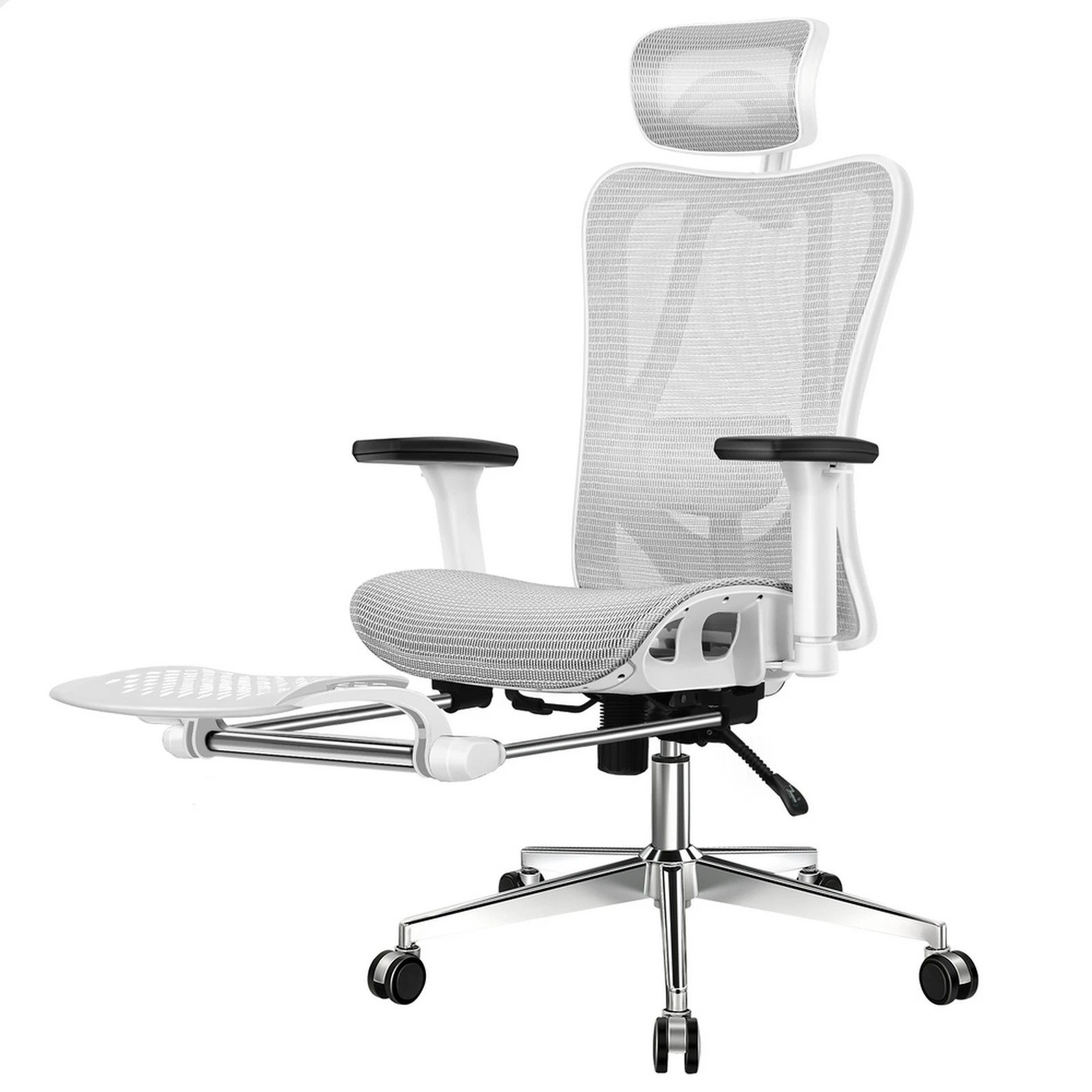 1 Alfordson Ergonomic Office Chair Executive Mesh Seat Gaming Work Computer - White Grey, 1 of 10