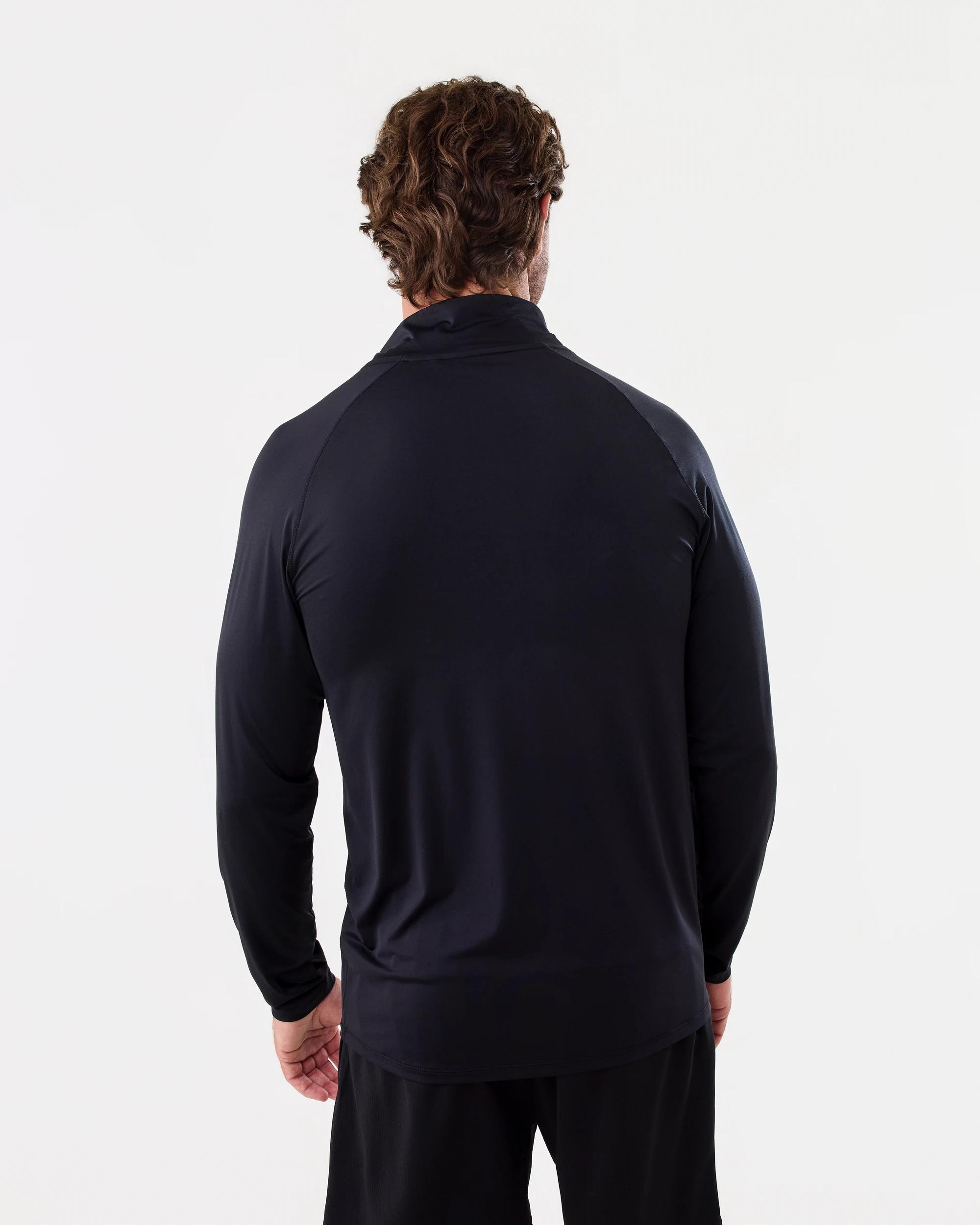 3 Active Mens 1/4 Zip Training Long Sleeve T-shirt Black, 3 of 5