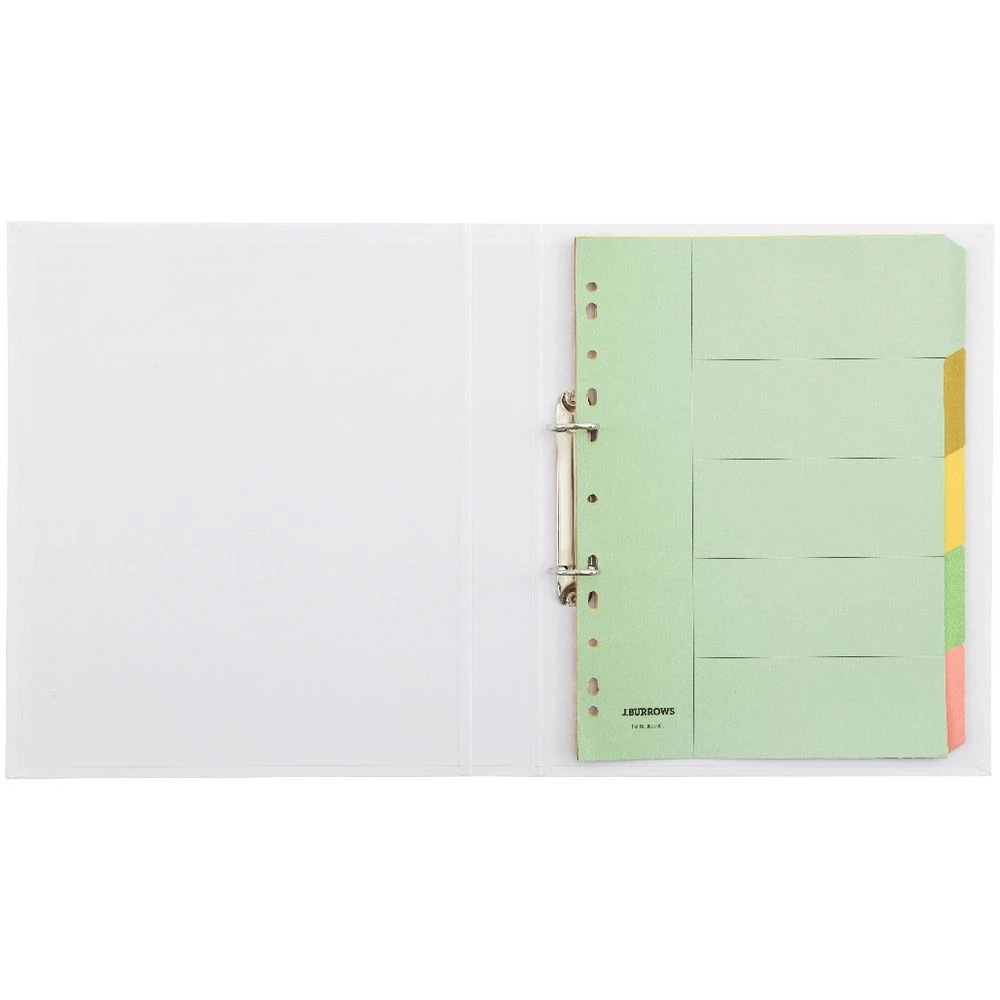 5 J.Burrows A4 Binder 2 D-Ring 25mm Gloss White, 5 of 6