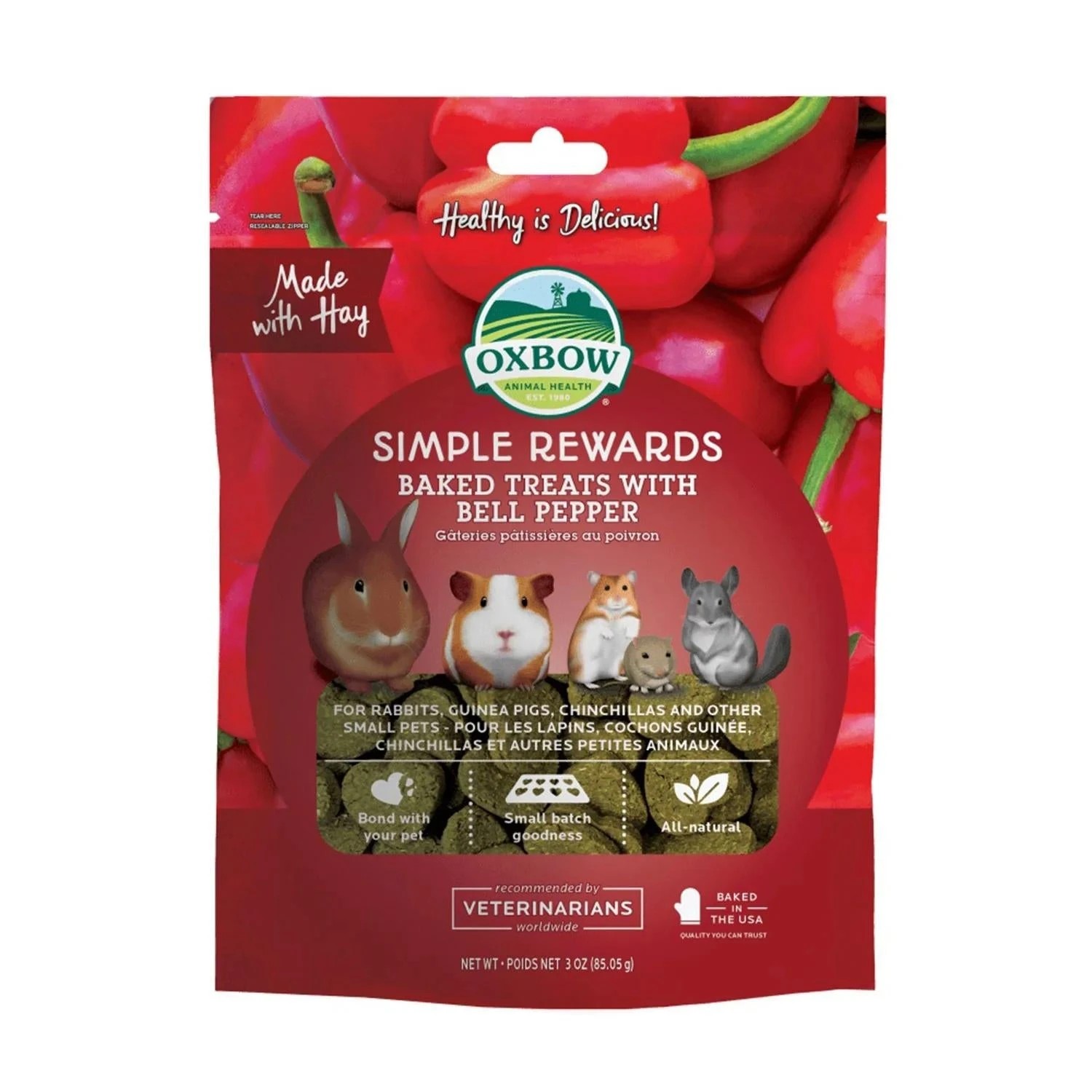 1 Oxbow Simple Rewards Bell Pepper Treats 85g, 1 of 2