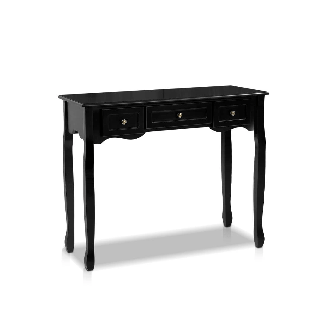 1 Artiss Console Table 3 Drawers Hamptons - Black, 1 of 3