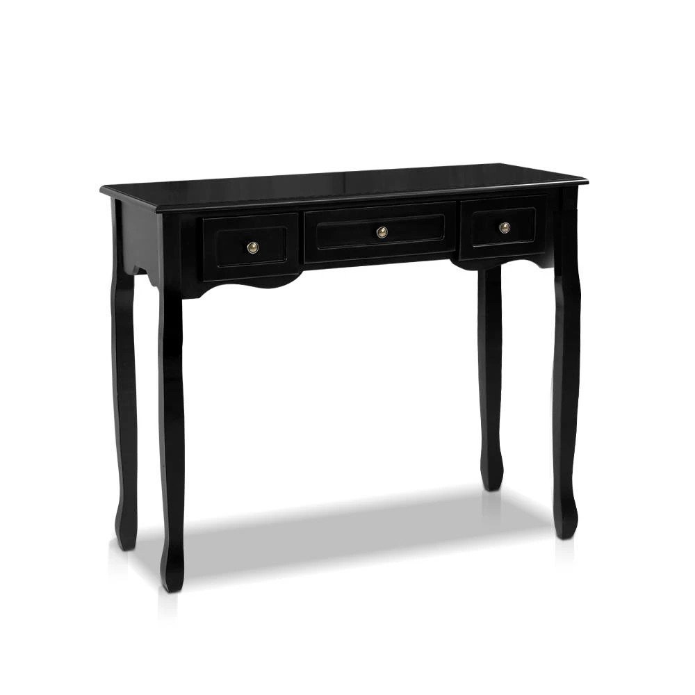 1 Artiss Console Table 3 Drawers  Hamptons - Black, 1 of 7