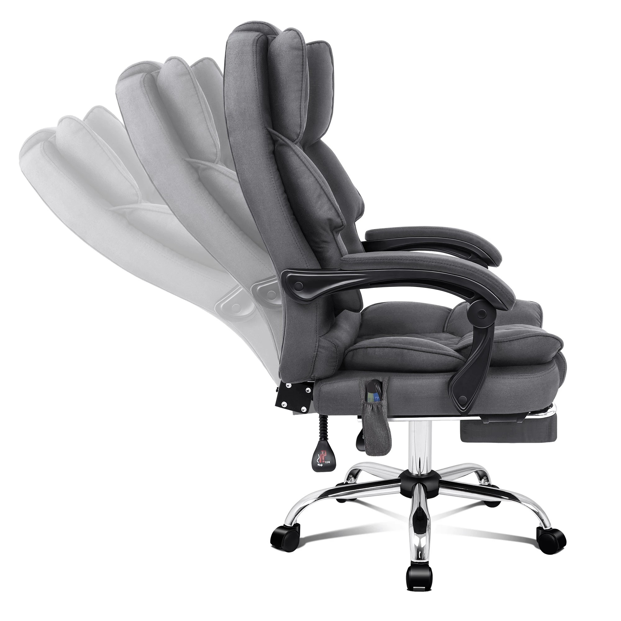 5 Alfordson Massage Office Chair Heated Fabric Seat Executive Racing Computer - Grey, 5 of 10