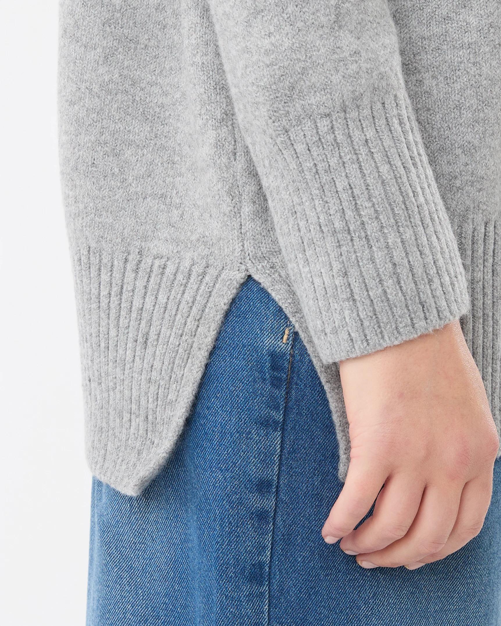 4 Funnel Split Hem Jumper Grey Marle, 4 of 6