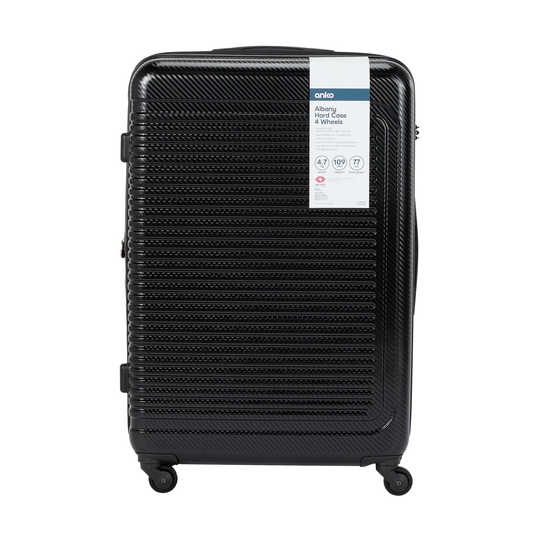 8 71cm Albany Hard Case 4 Wheels - Graphite, 8 of 8