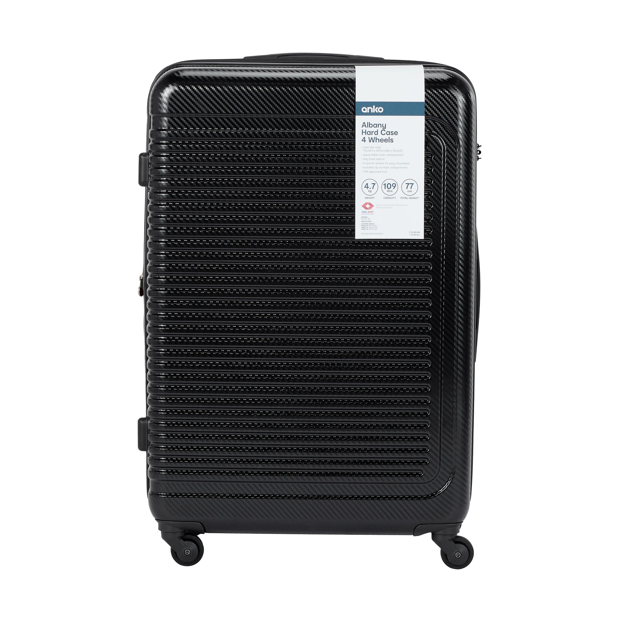 8 71cm Albany Hard Case 4 Wheels - Graphite, 8 of 8