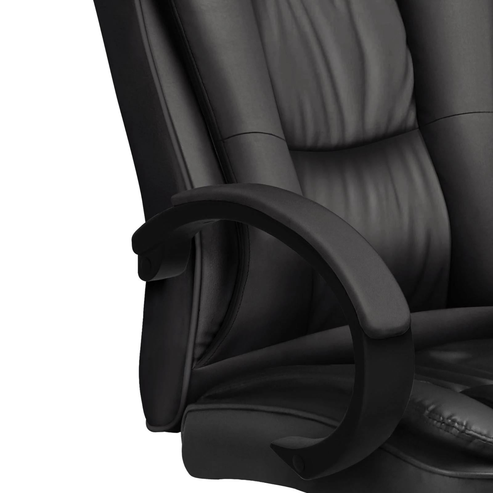 7 Alfordson Executive Office Chair PU Leather Computer Gaming Racer Black Seat - Black, 7 of 10