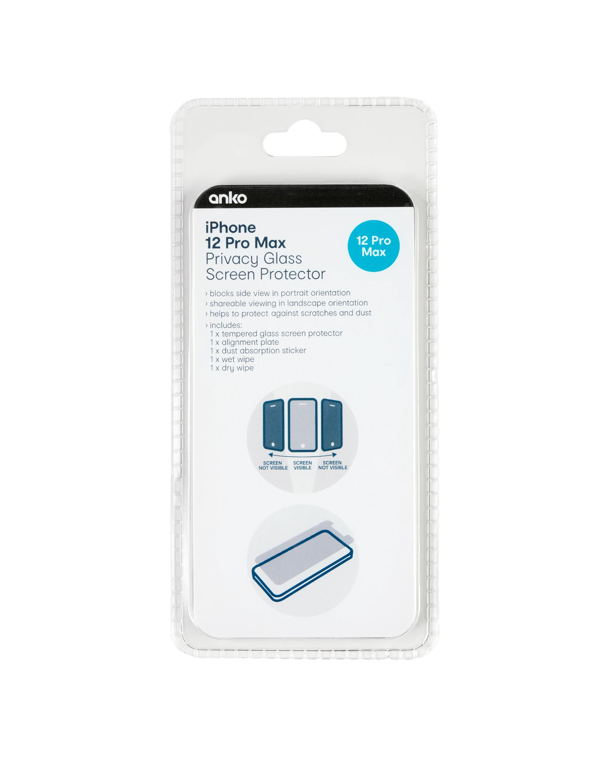 1 iPhone 12 Pro Max Privacy Hardened Glass Screen Protector, 1 of 3