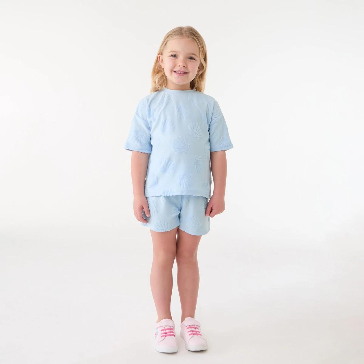 5 Short Sleeve Texture T-shirt Blu Shell, 5 of 6