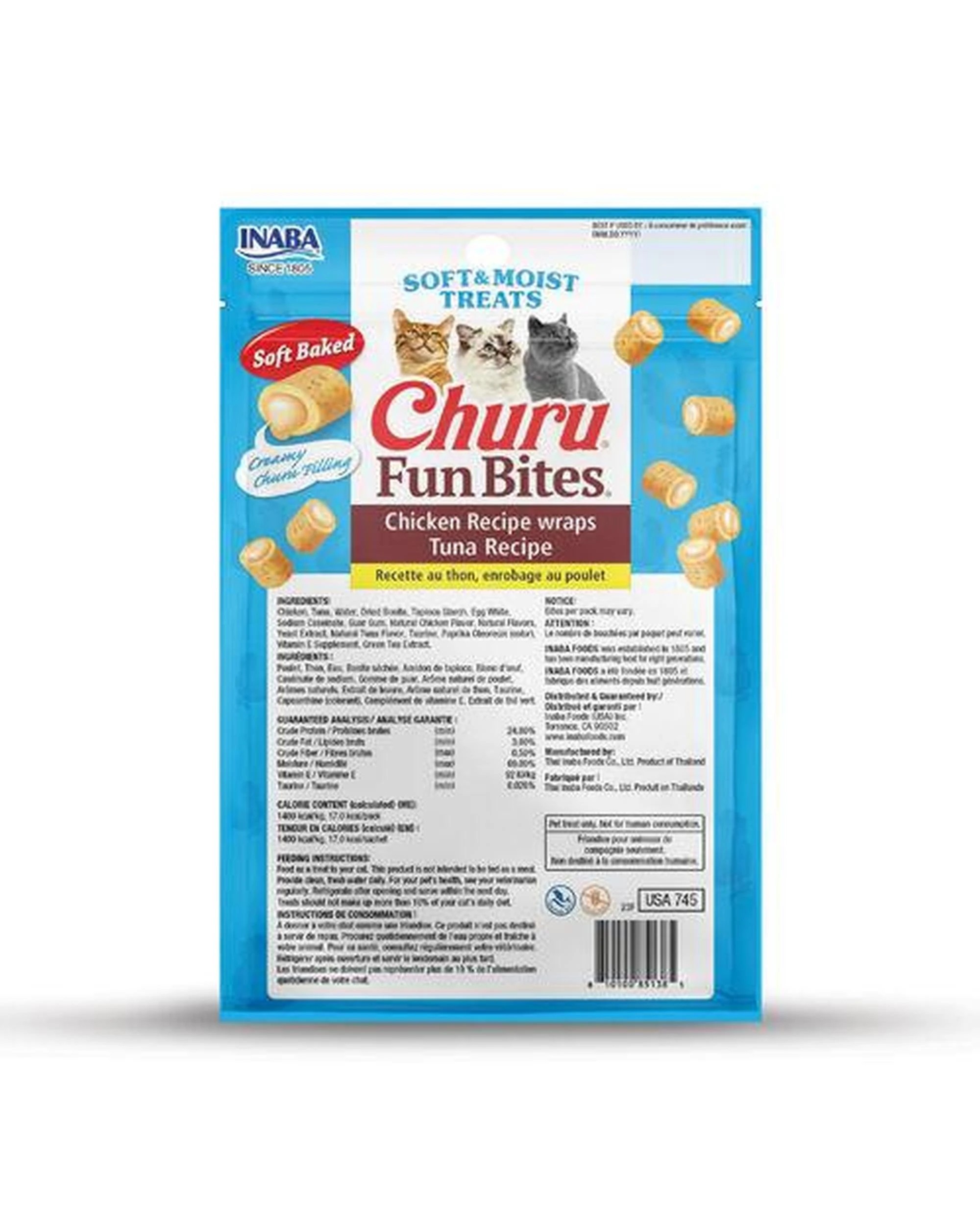 2 Inaba Churu Fun Bite Cat Treats Chicken Recipe Wraps Tuna Recipe 6 x 36g, 2 of 5
