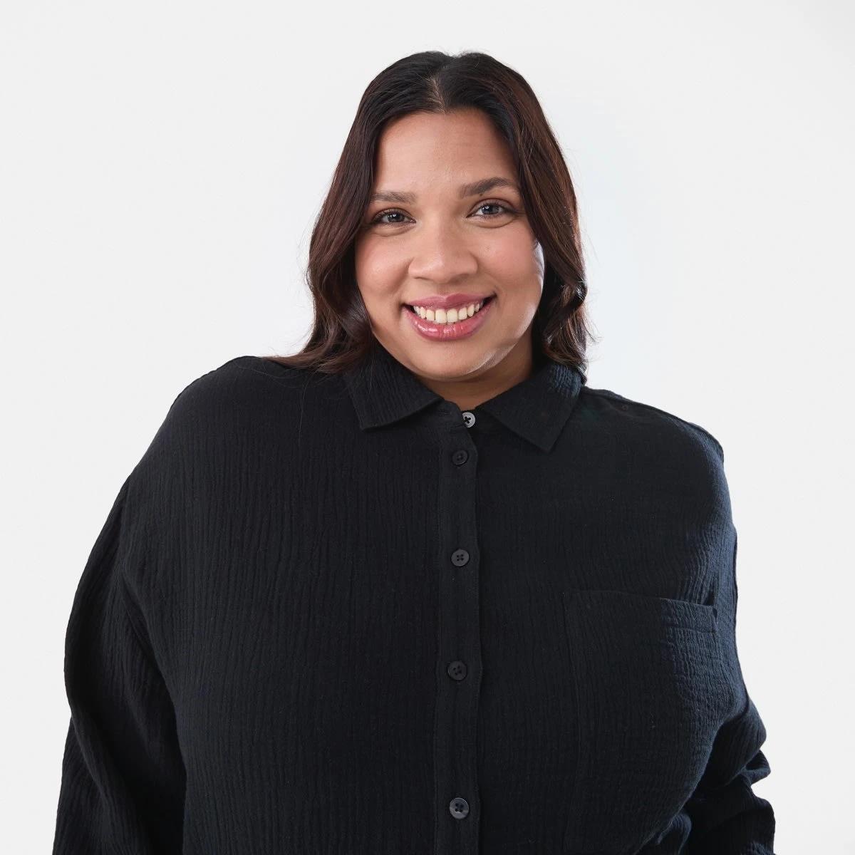 4 Curve Long Sleeve Double Cloth Shirt BLACK, 4 of 5