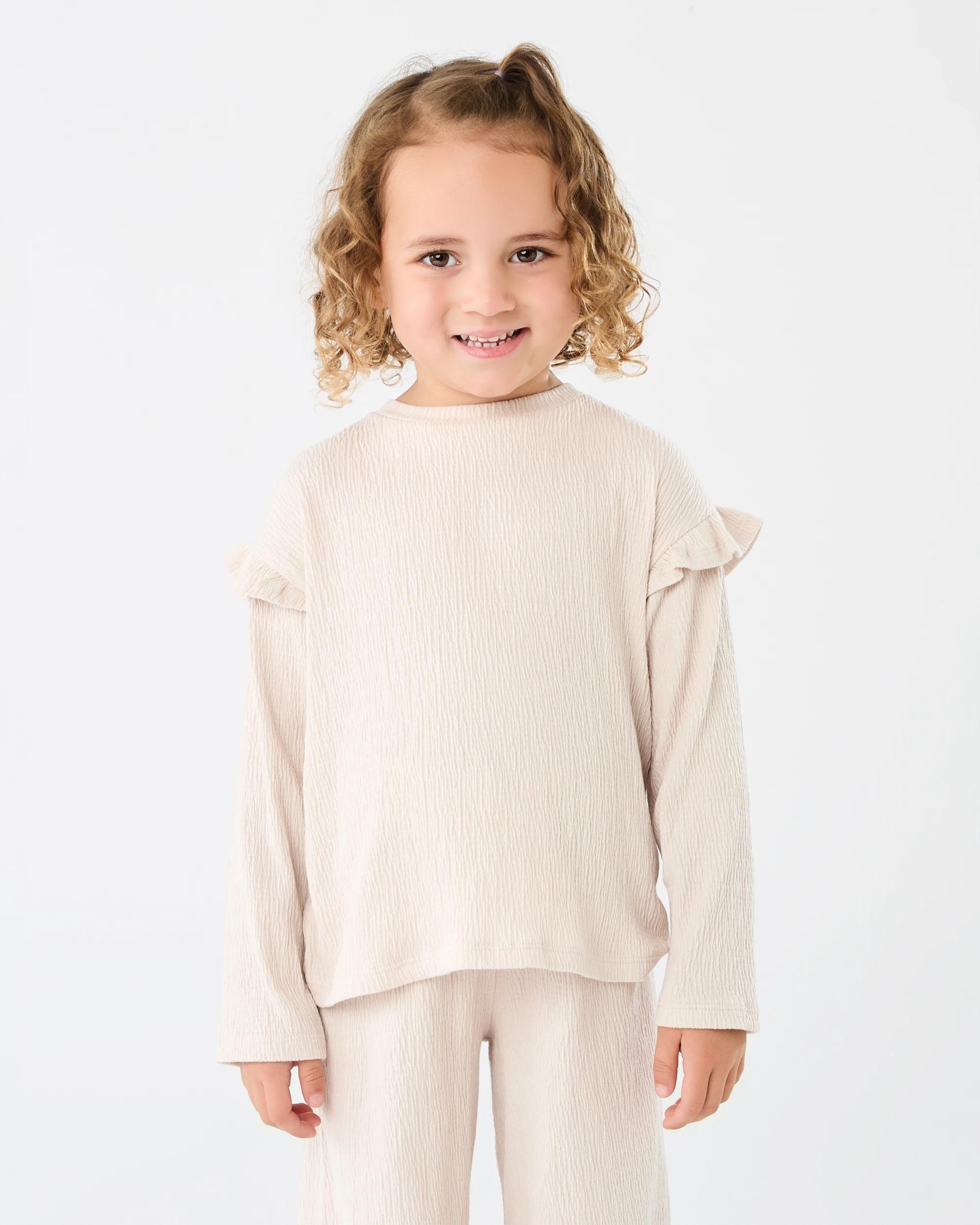 1 Long Sleeve Texture T-shirt Pmc Chalk, 1 of 5