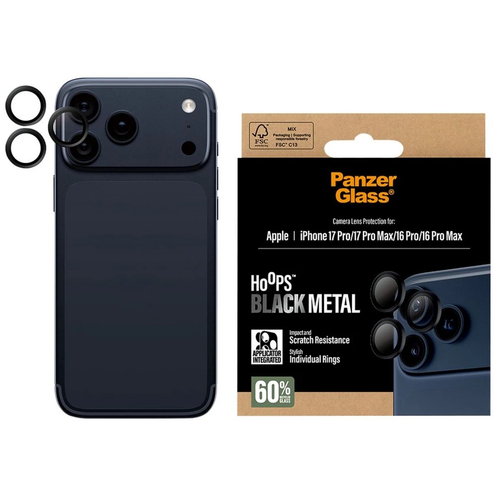1 PanzerGlass Hoops Clear Frame Lens Protector iPhone 17 Pro BK, 1 of 3